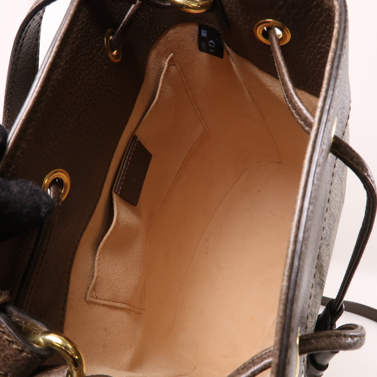 GUCCI 塗層帆布Ophidia Small Bucket Bag金扣手挽肩背兩用袋棕色