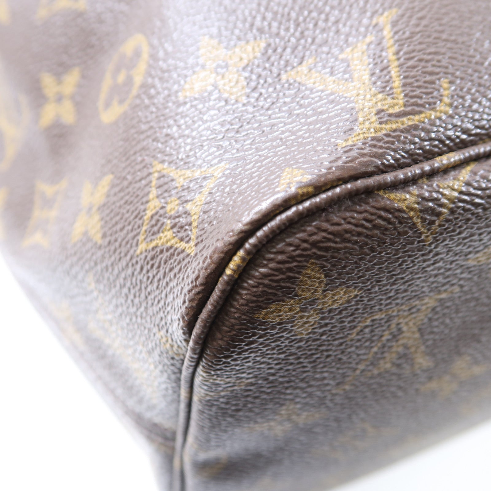 LOUIS VUITTON Monogram Neverfull MM金扣肩背袋啡色