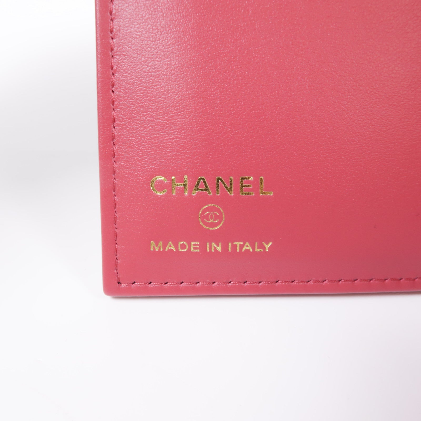 CHANEL CC GHW Card Passport Case Lambskin Leather Black