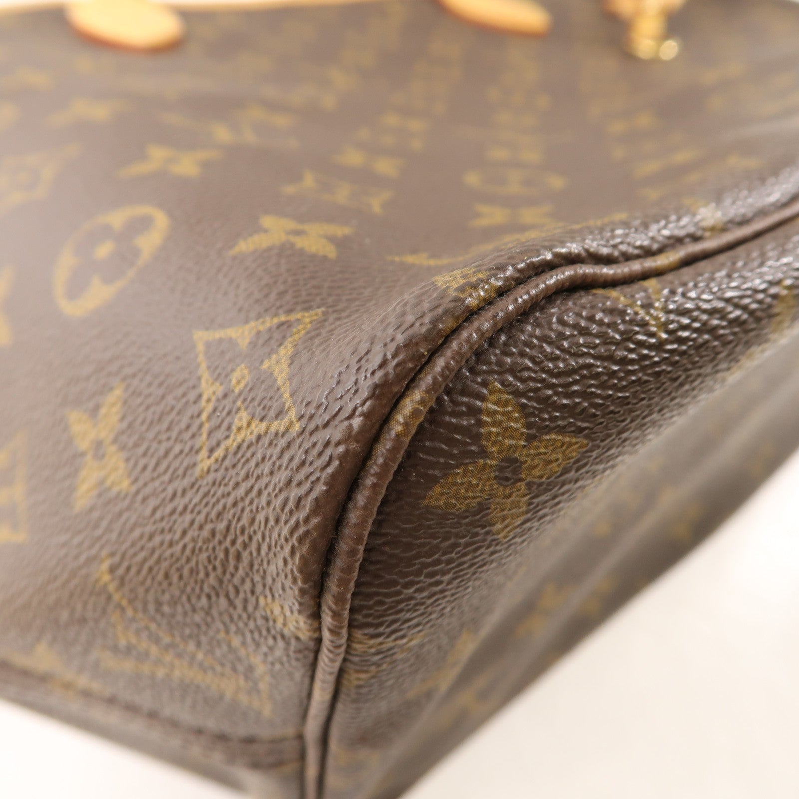 LOUIS VUITTON Monogram Neverfull MM金扣肩背袋棕色