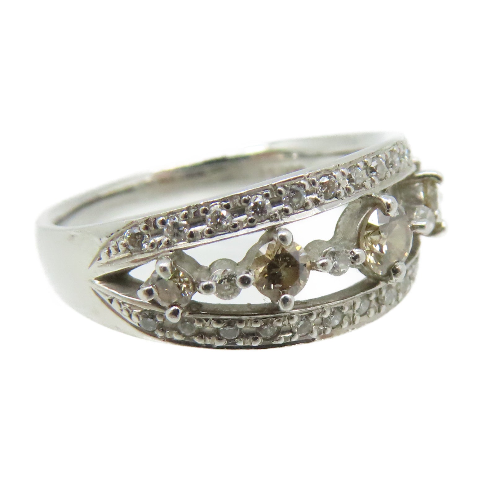 JEWELRY 【激減優惠】PT900鉑金/0.32ct/0.19鑽石Diamond Ring戒指US#5.5