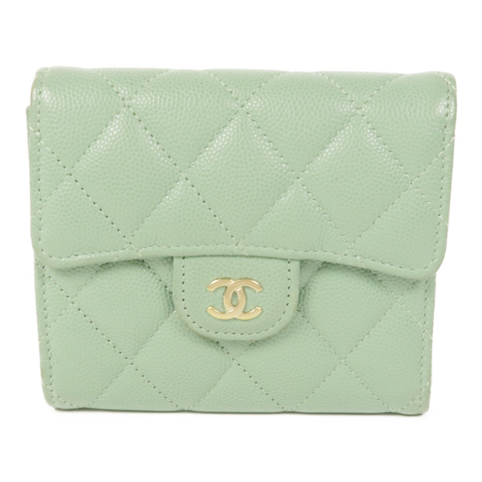 CHANEL 牛皮皮革Wallet金扣錢包