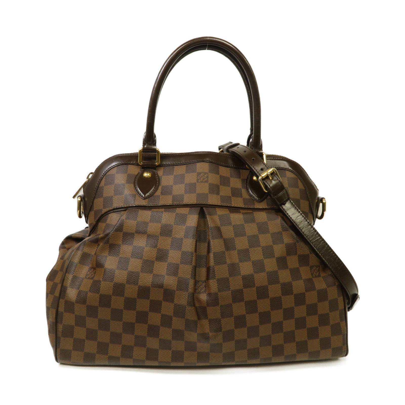 LOUIS VUITTON 【激減優惠】Damier Trevi GM金扣手挽肩背兩用袋啡色