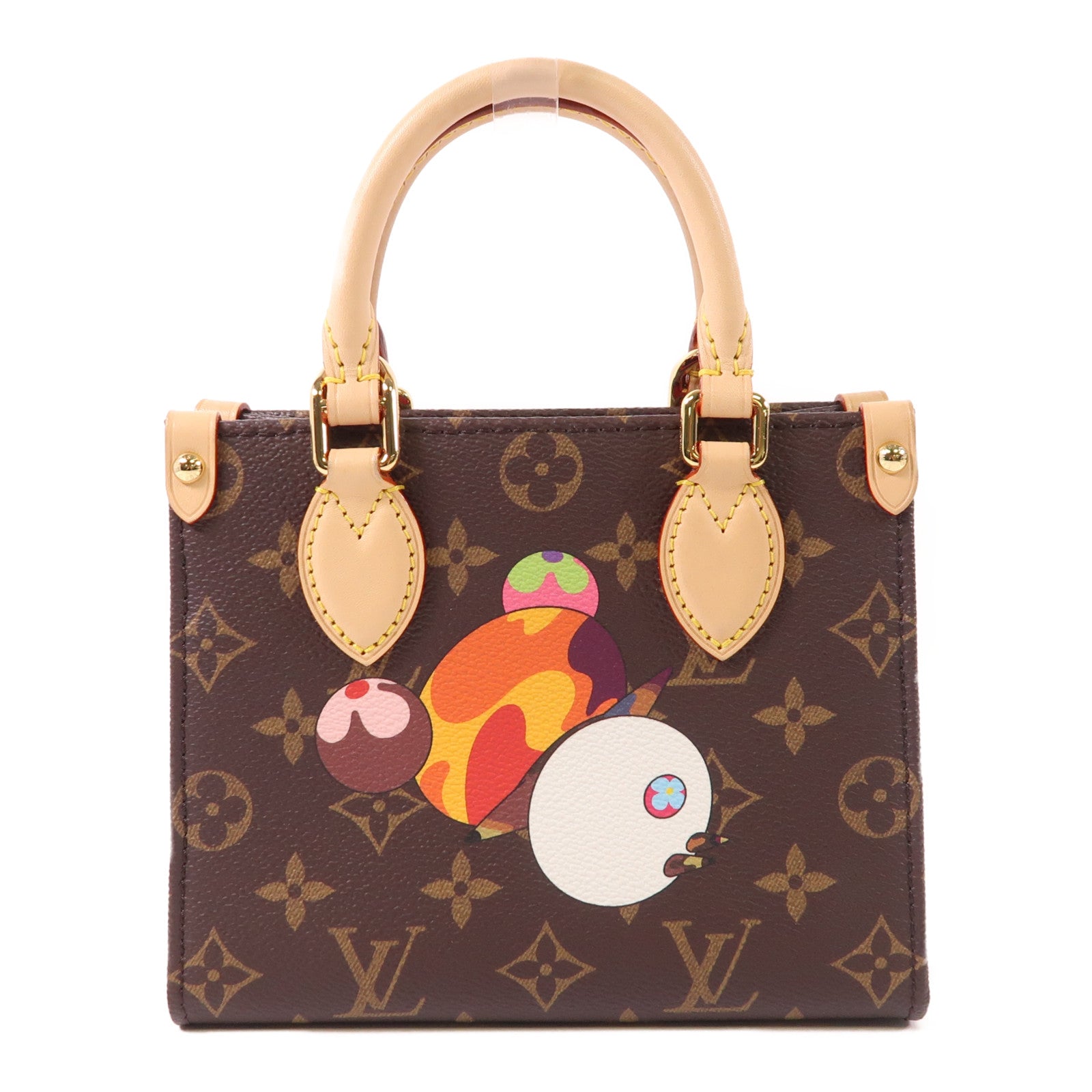 LOUIS VUITTON 塗Monogram LV X TM On The Go BB金扣手挽肩背兩用袋
