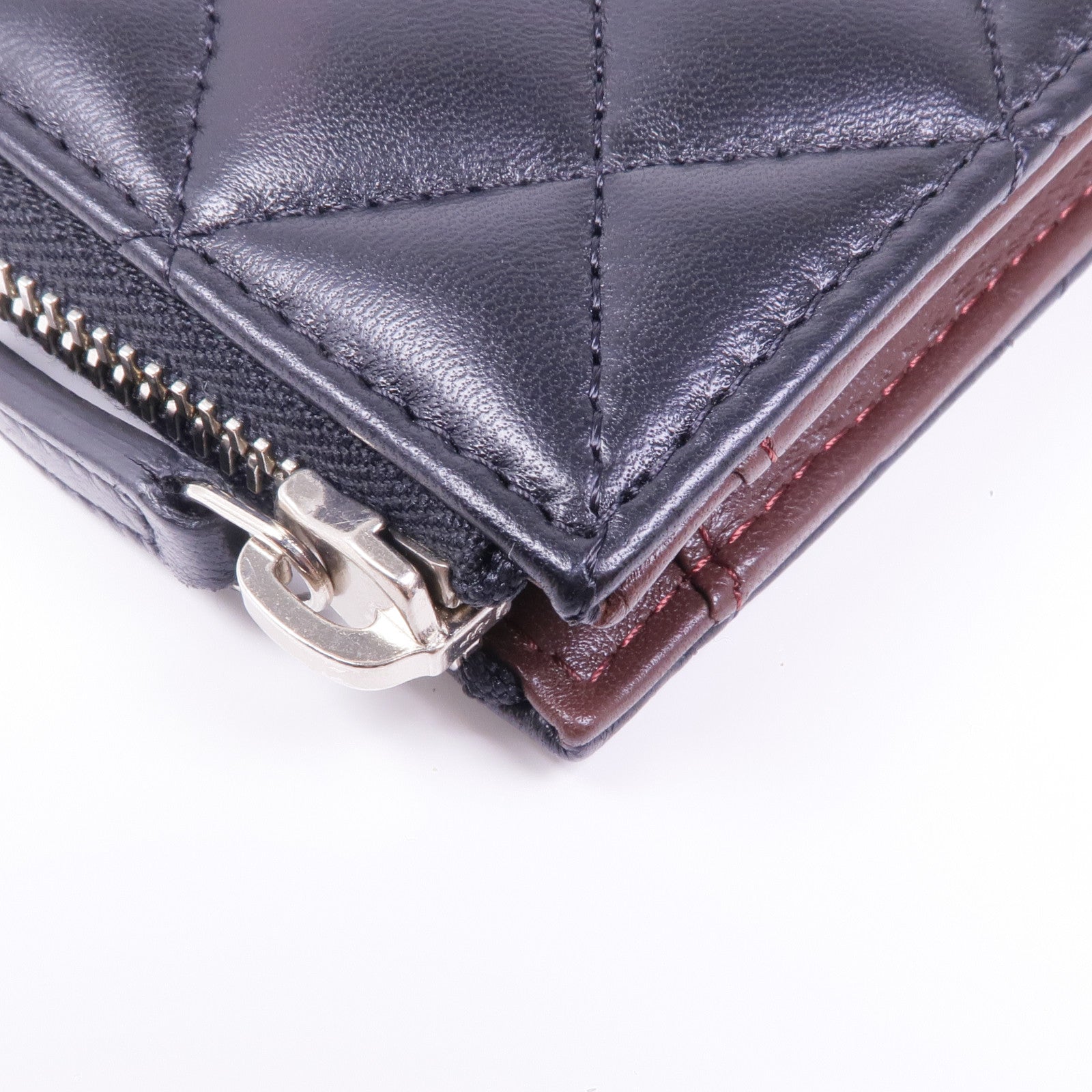 CHANEL 羊皮皮革Wallet銀扣長錢包