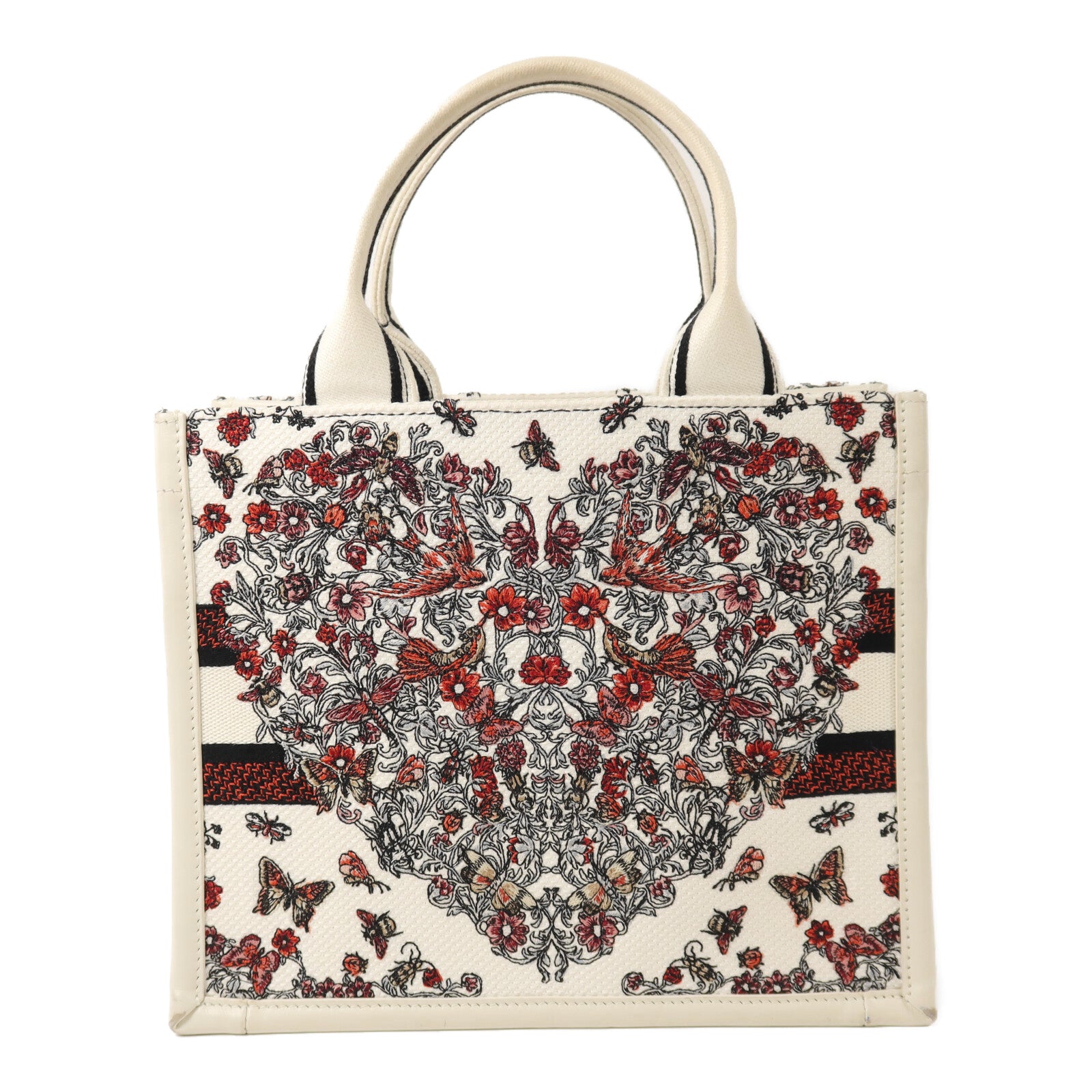 Dior 牛皮皮革/帆布Book Tote PM金扣手挽肩背兩用袋