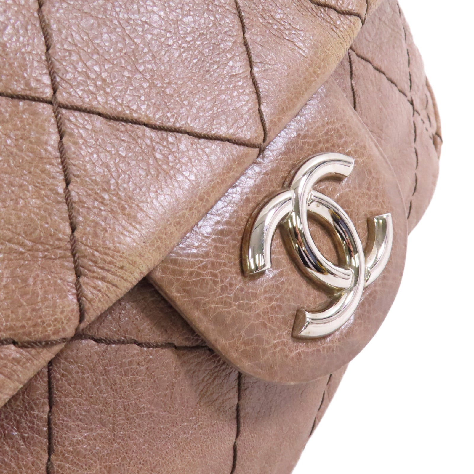 CHANEL【激減優惠】 牛皮皮革Shoulder Bag銀扣啡色