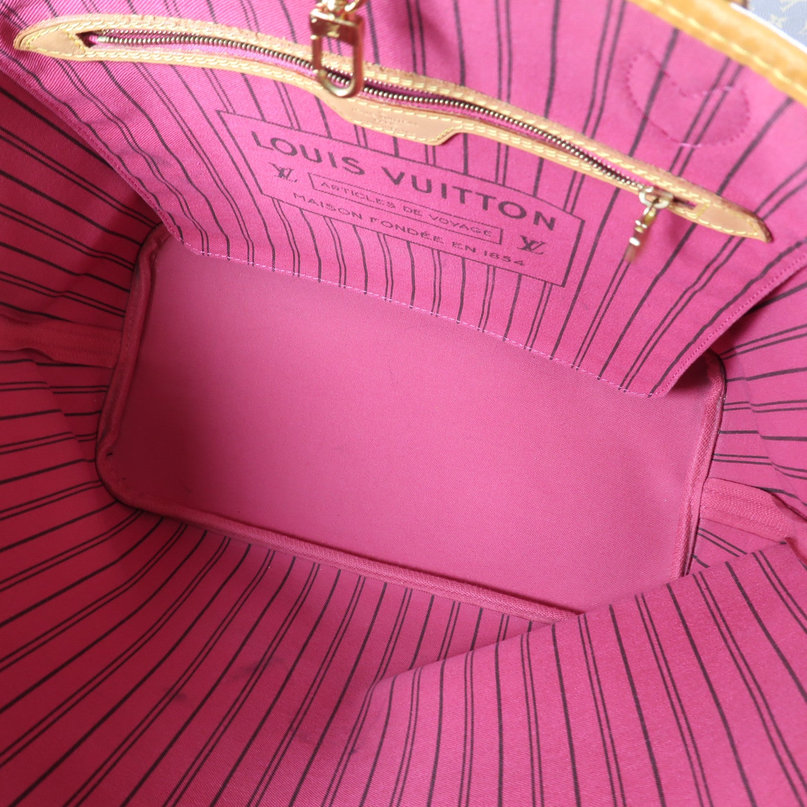 LOUIS VUITTON Monogram Neverfull MM金扣肩背袋啡色