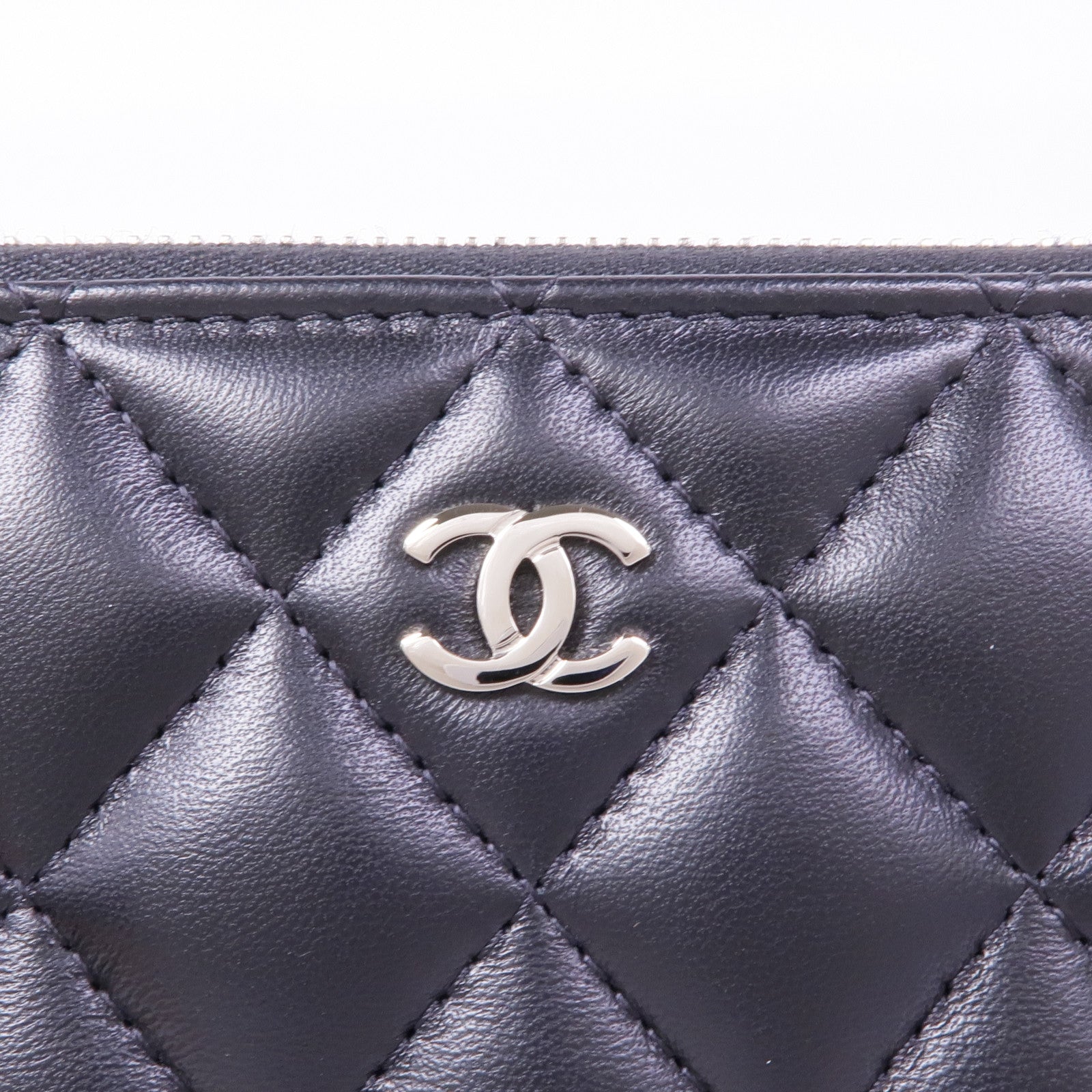 CHANEL 羊皮皮革Wallet銀扣長錢包