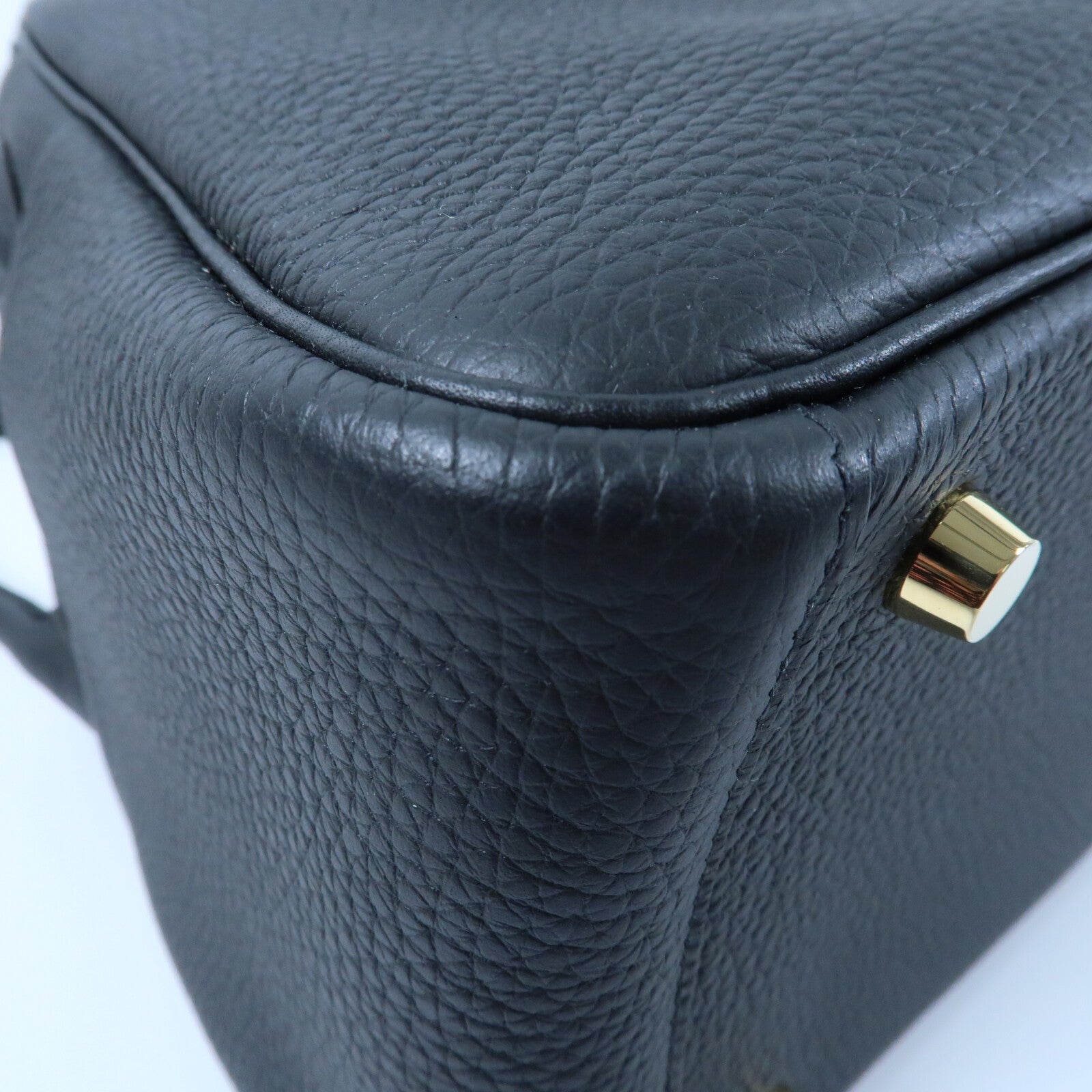 HERMES Clemence皮革Lindy 26金扣手挽肩背兩用袋Noir