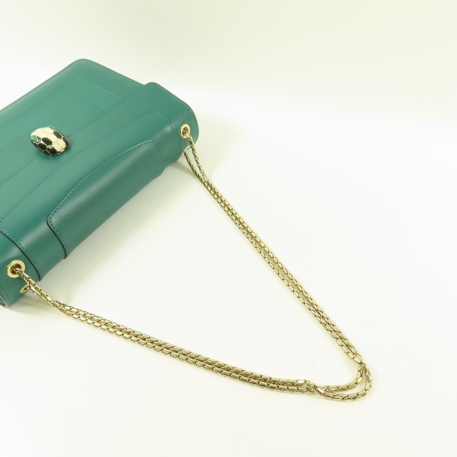 BVLGARI 牛皮皮革Chain Shoulder金扣鏈帶肩背袋