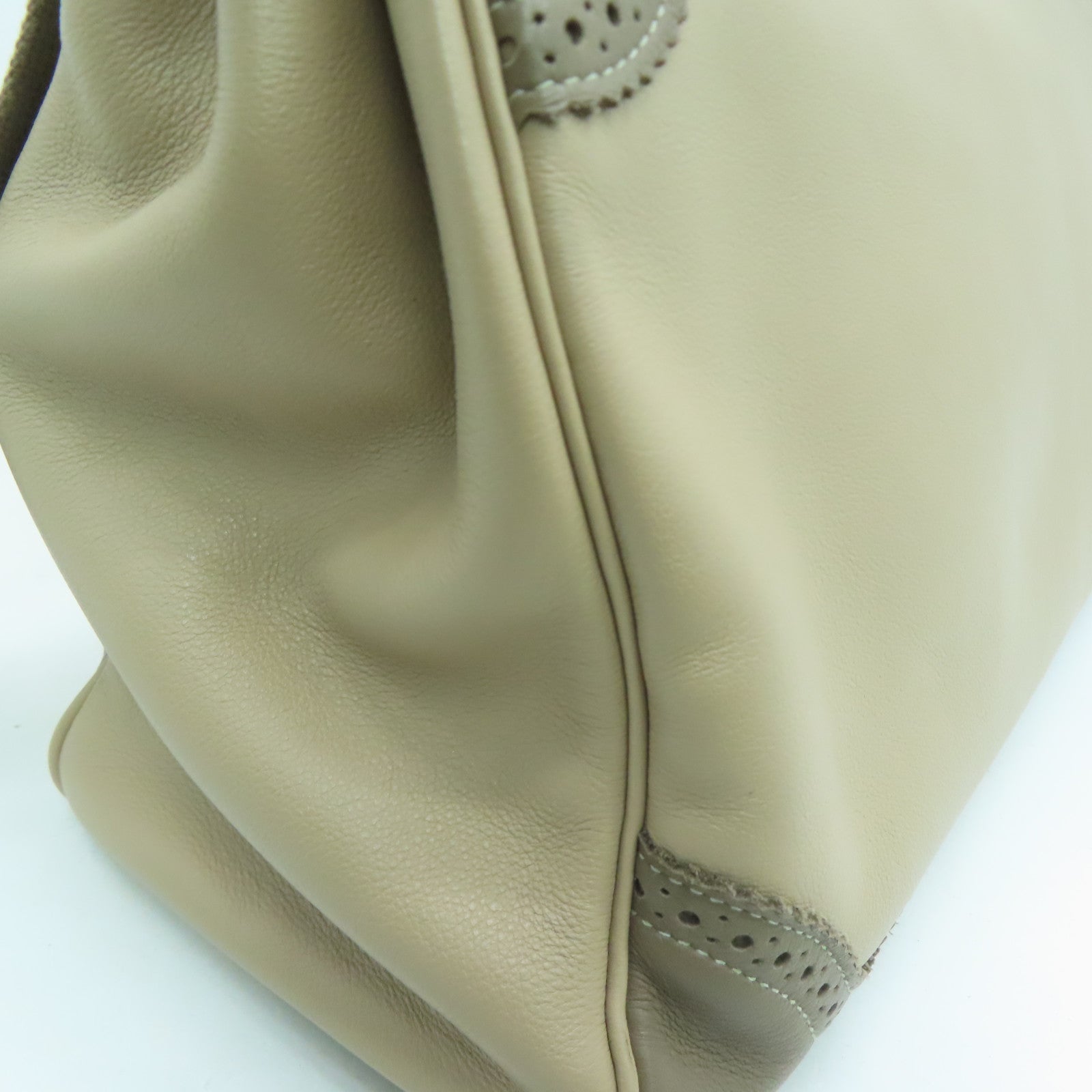 HERMES Swift皮革Ghillies Kelly 35银扣手挽肩背两用袋Argile/Etoupe粘土色/大象灰