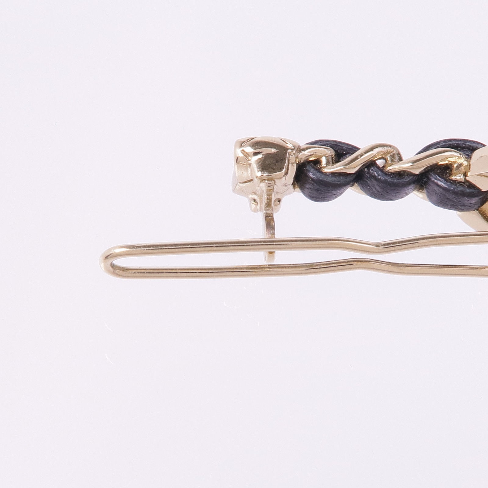 CHANEL 金屬/皮革Hair Clip髮夾
