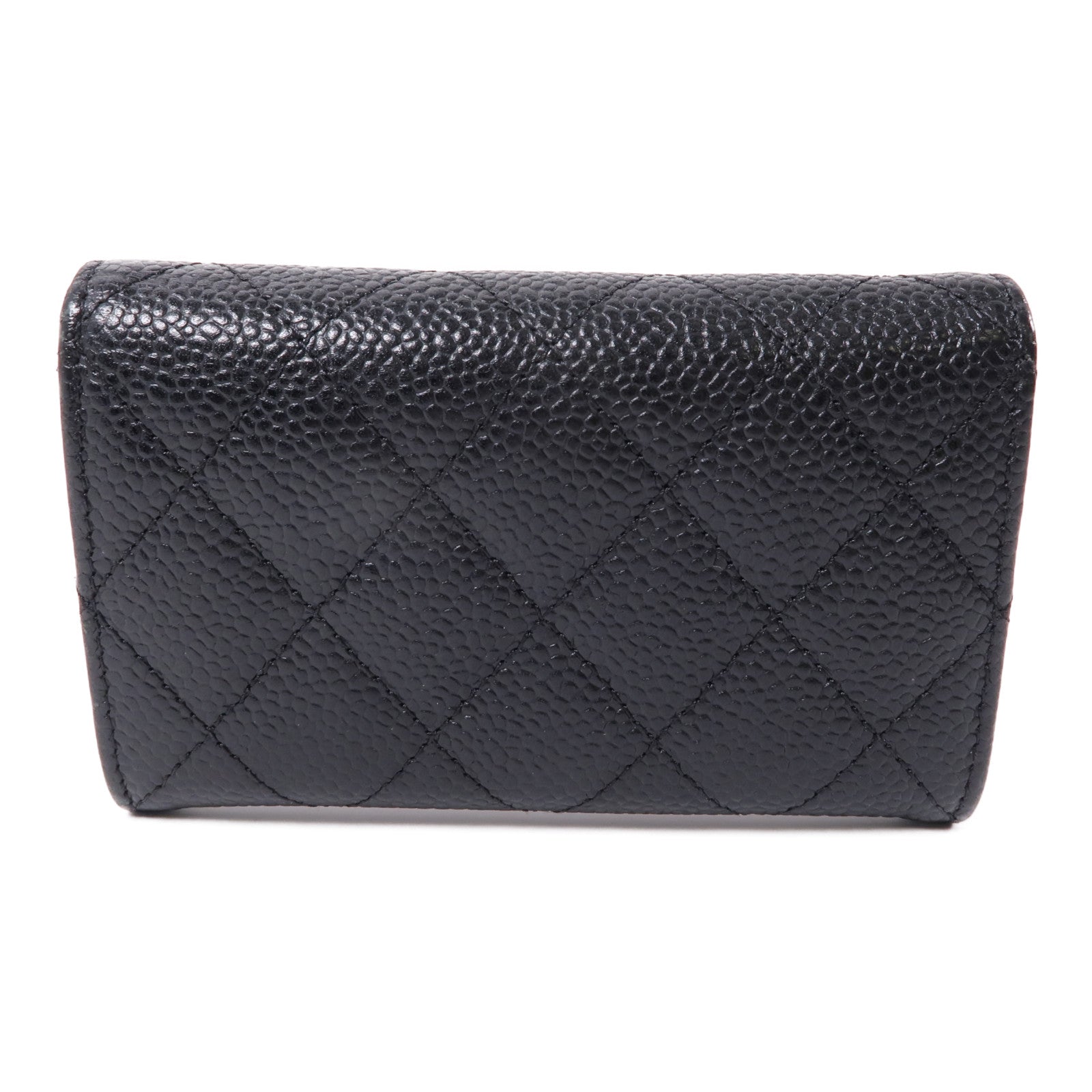 CHANEL 牛皮皮革Card Case金扣卡片套黑色