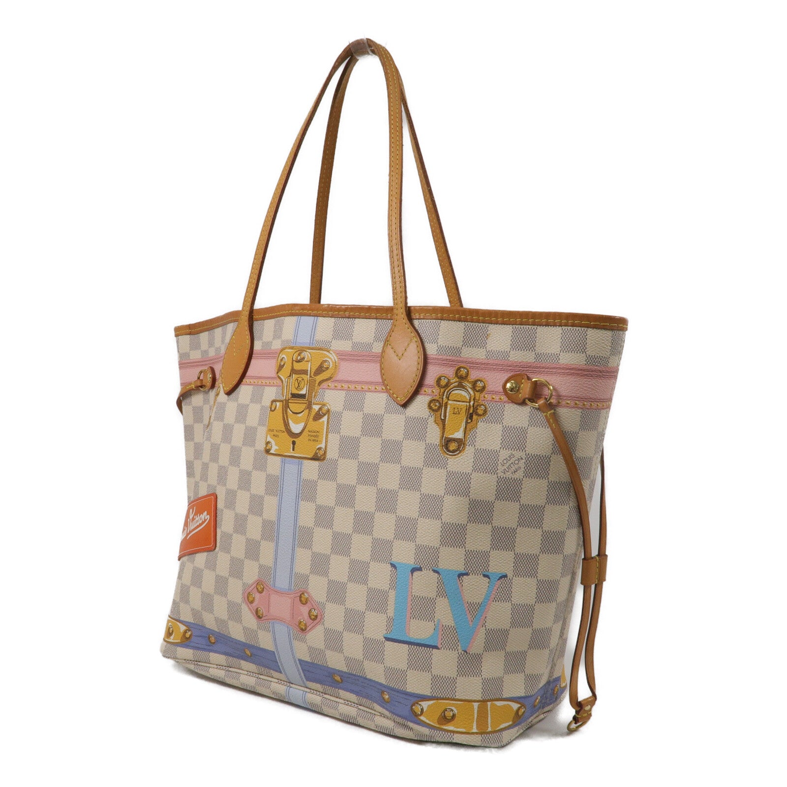 LOUIS VUITTON Damier Azur Neverfull MM手挽袋