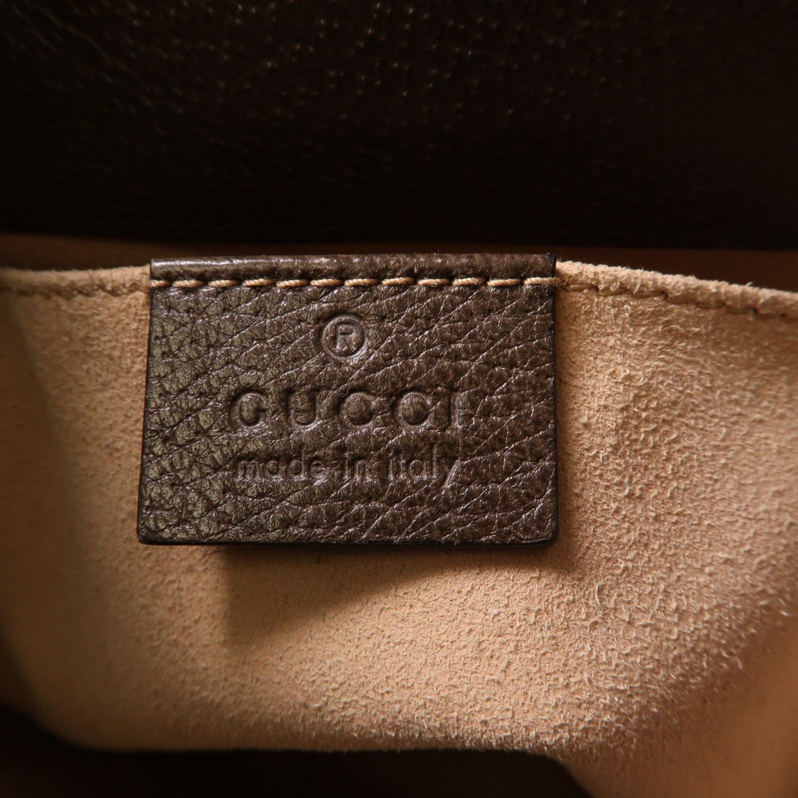 GUCCI 塗層帆布Ophidia Small Bucket Bag金扣手挽肩背兩用袋棕色