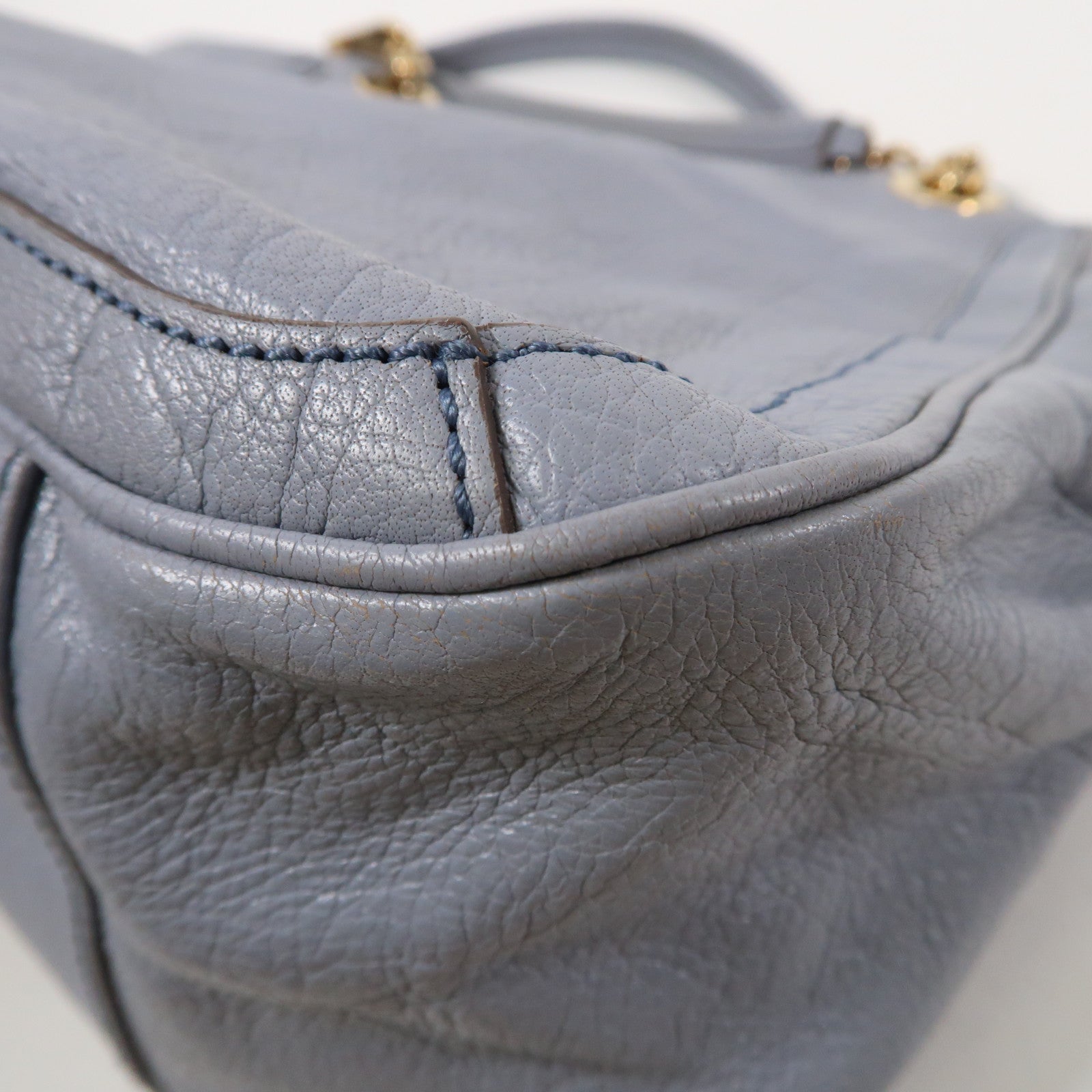 Salvatore Ferragamo 牛皮皮革Chain Shoulder Bag金扣肩背袋藍色