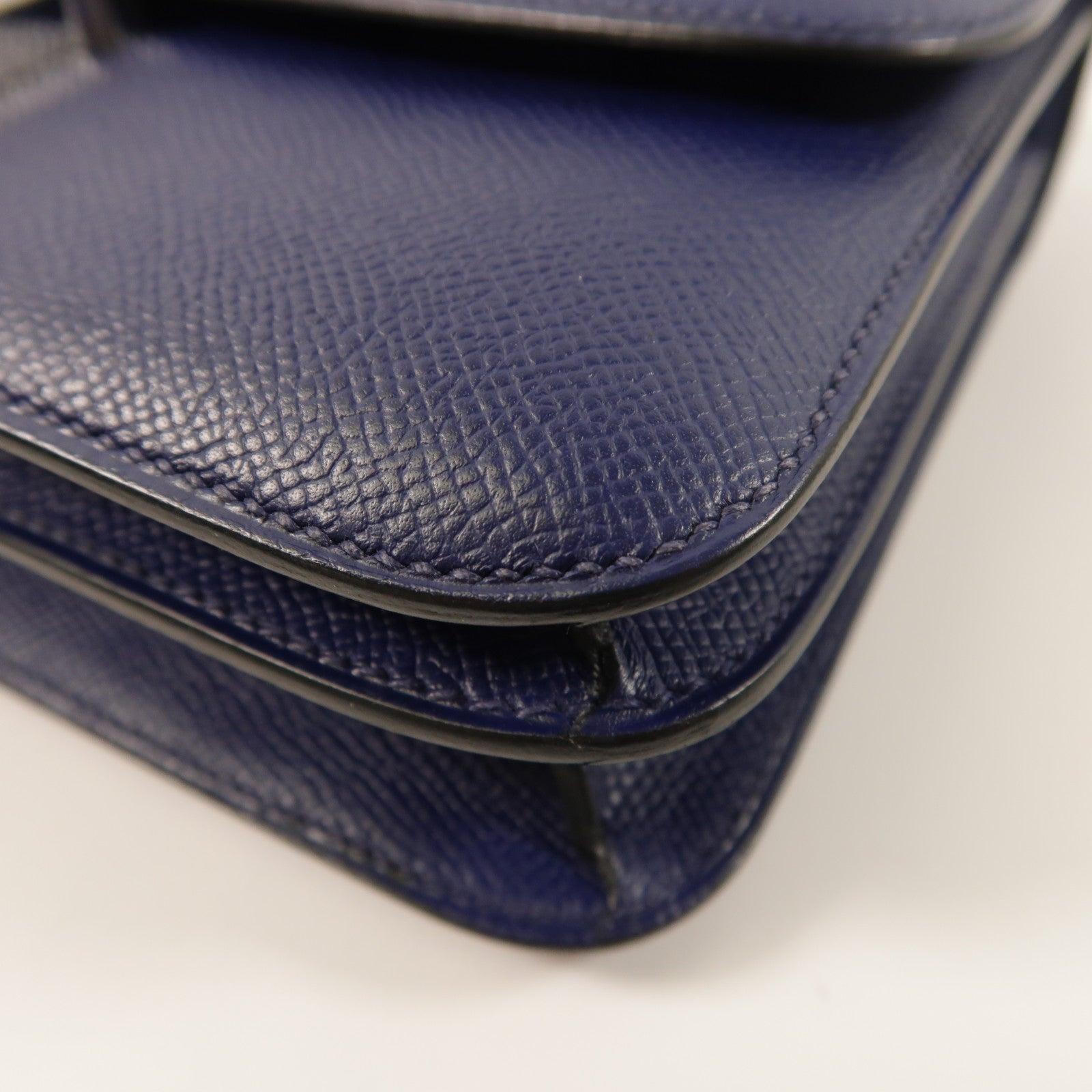 HERMES Epsom皮革Constance Elan肩背袋Bleu Saphir