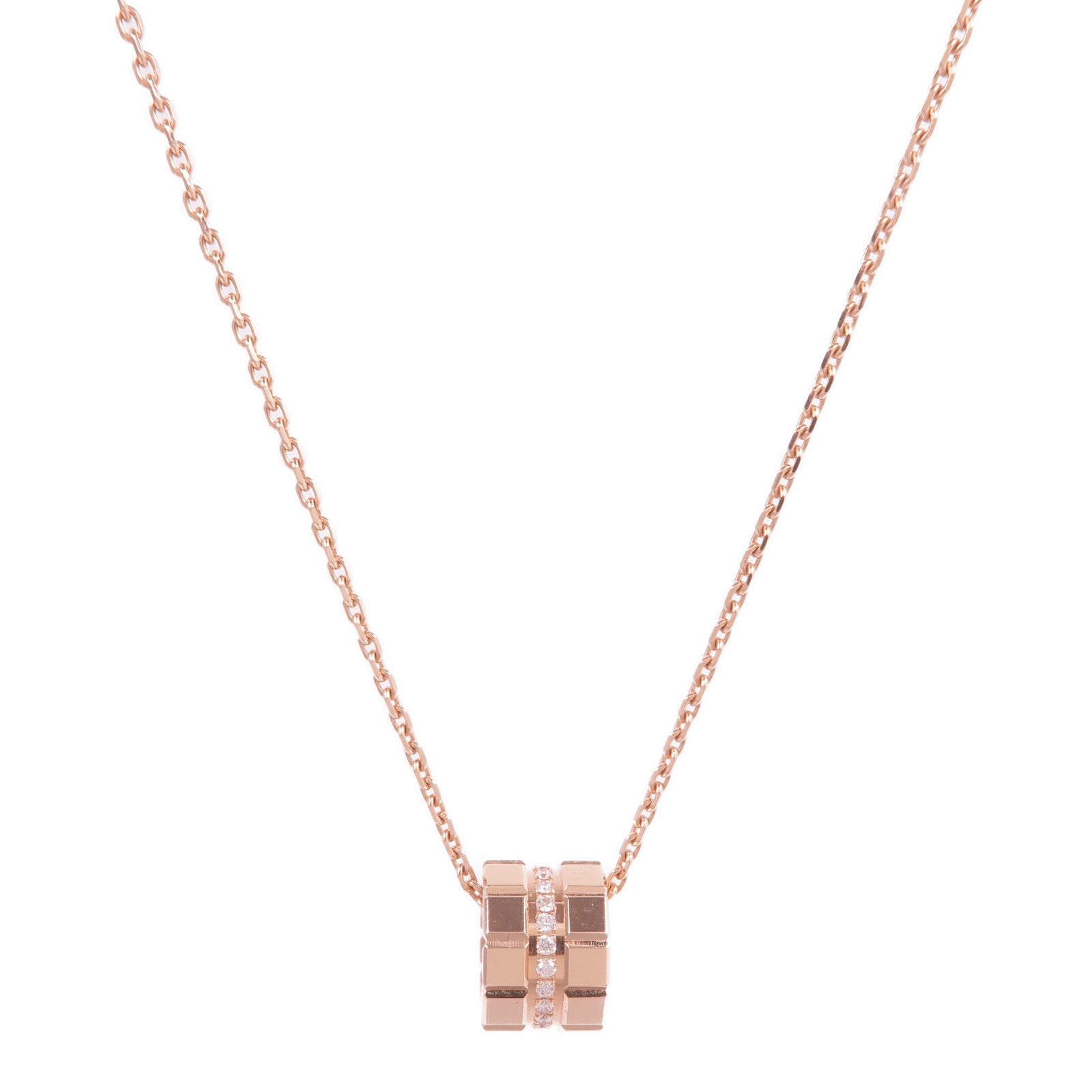 Chopard 18K玫瑰金Ice Cube鑽石項鍊