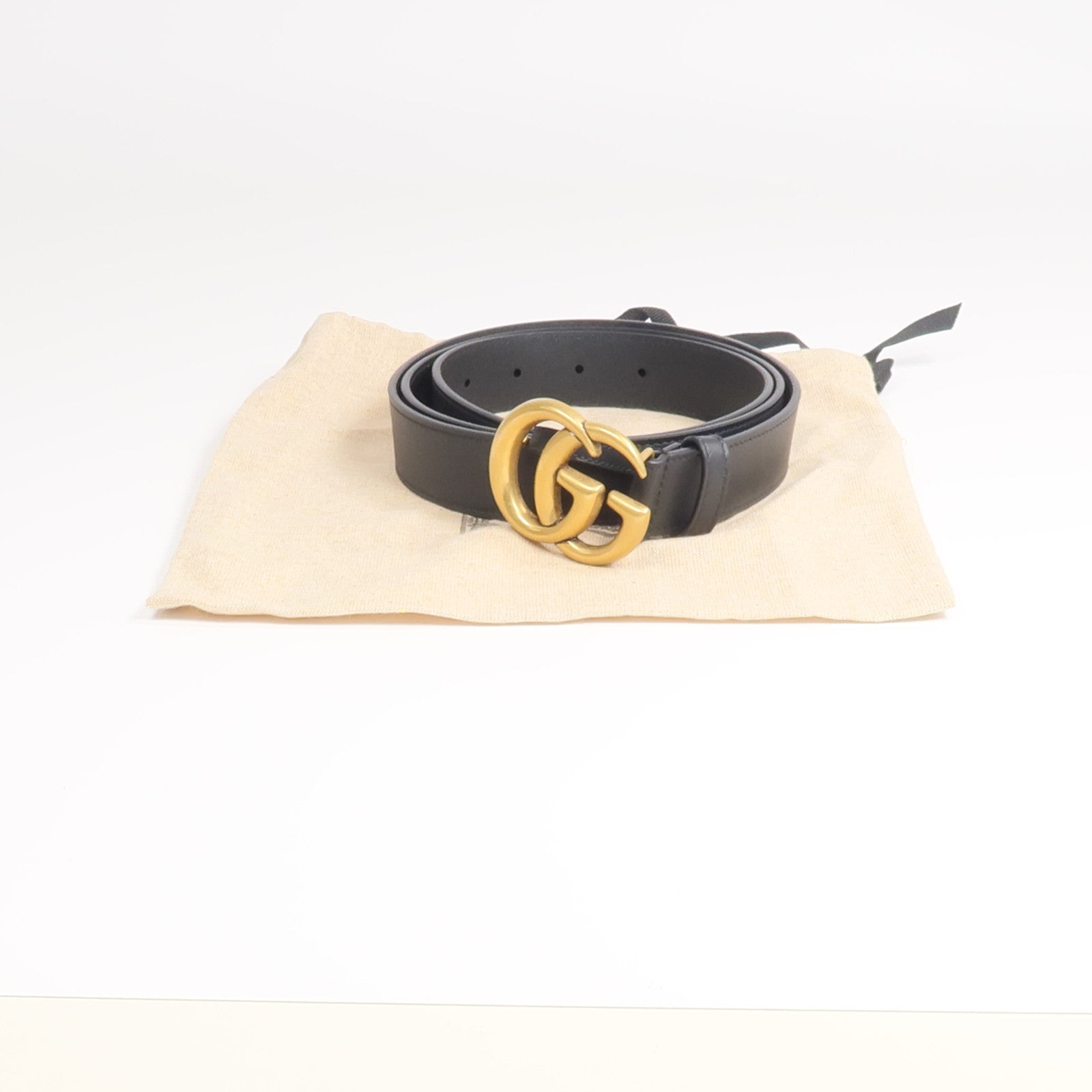 GUCCI 牛皮皮革GG Marmont Belt金扣皮帶