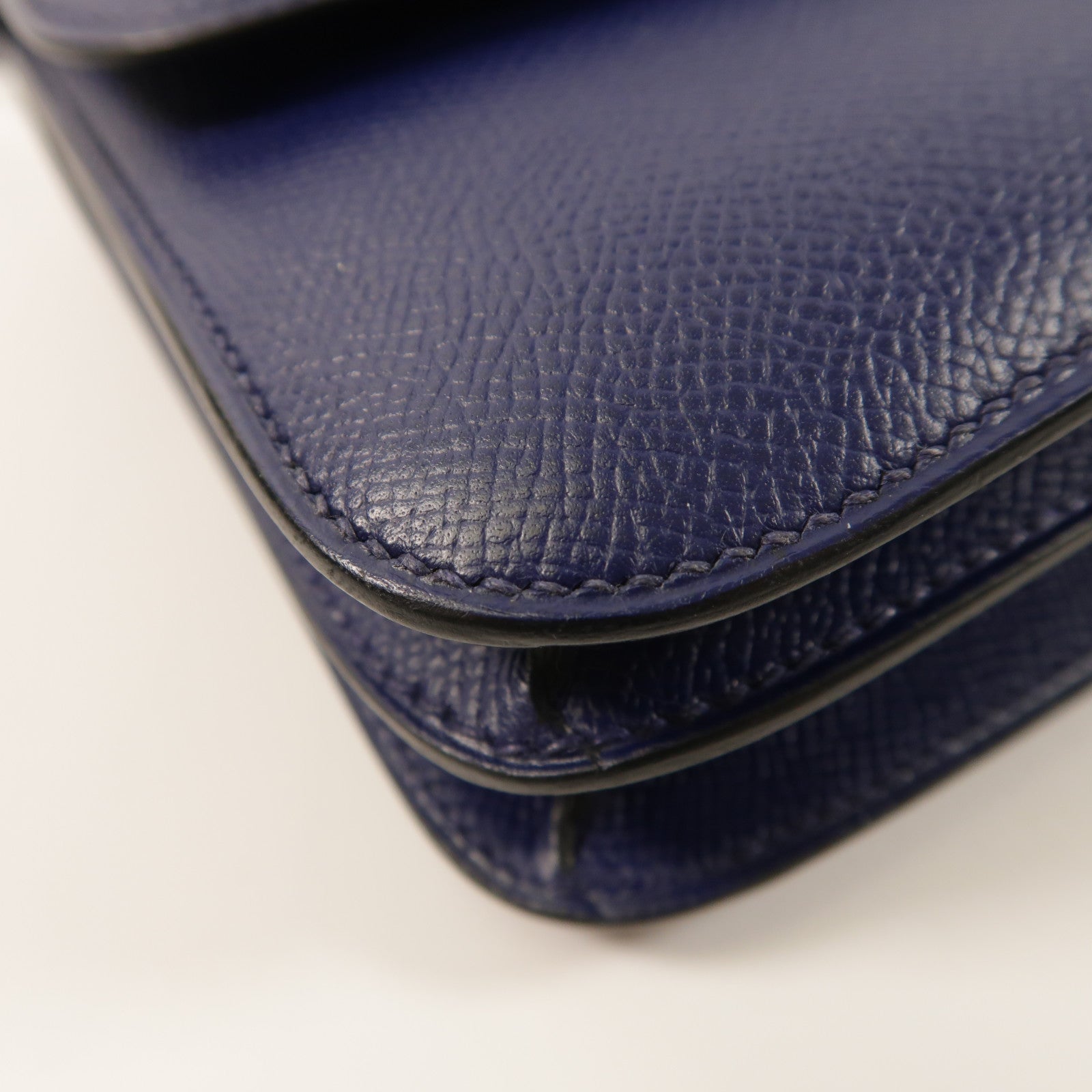 HERMES Epsom皮革Constance Elan肩背袋Bleu Saphir