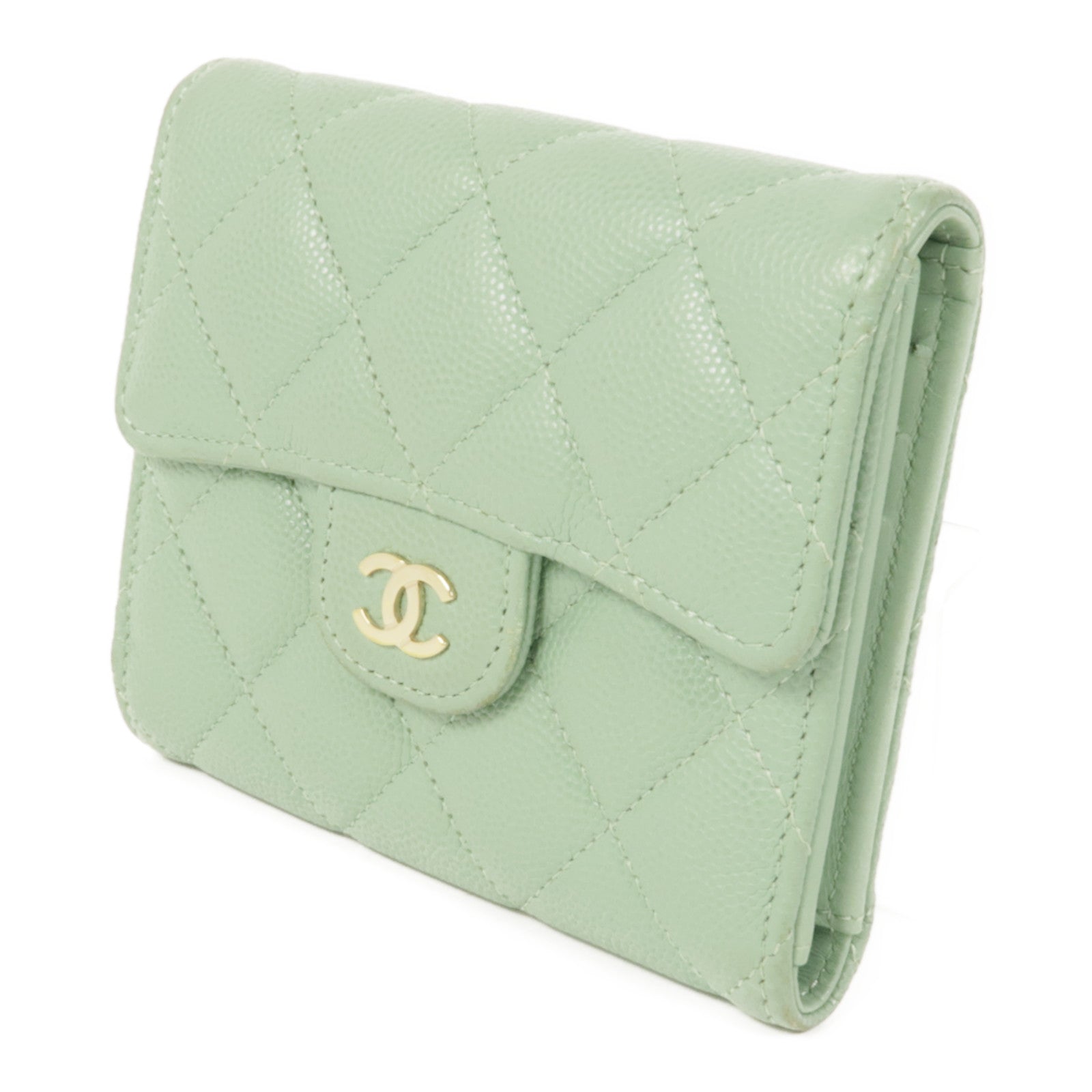 CHANEL 牛皮皮革Wallet金扣錢包