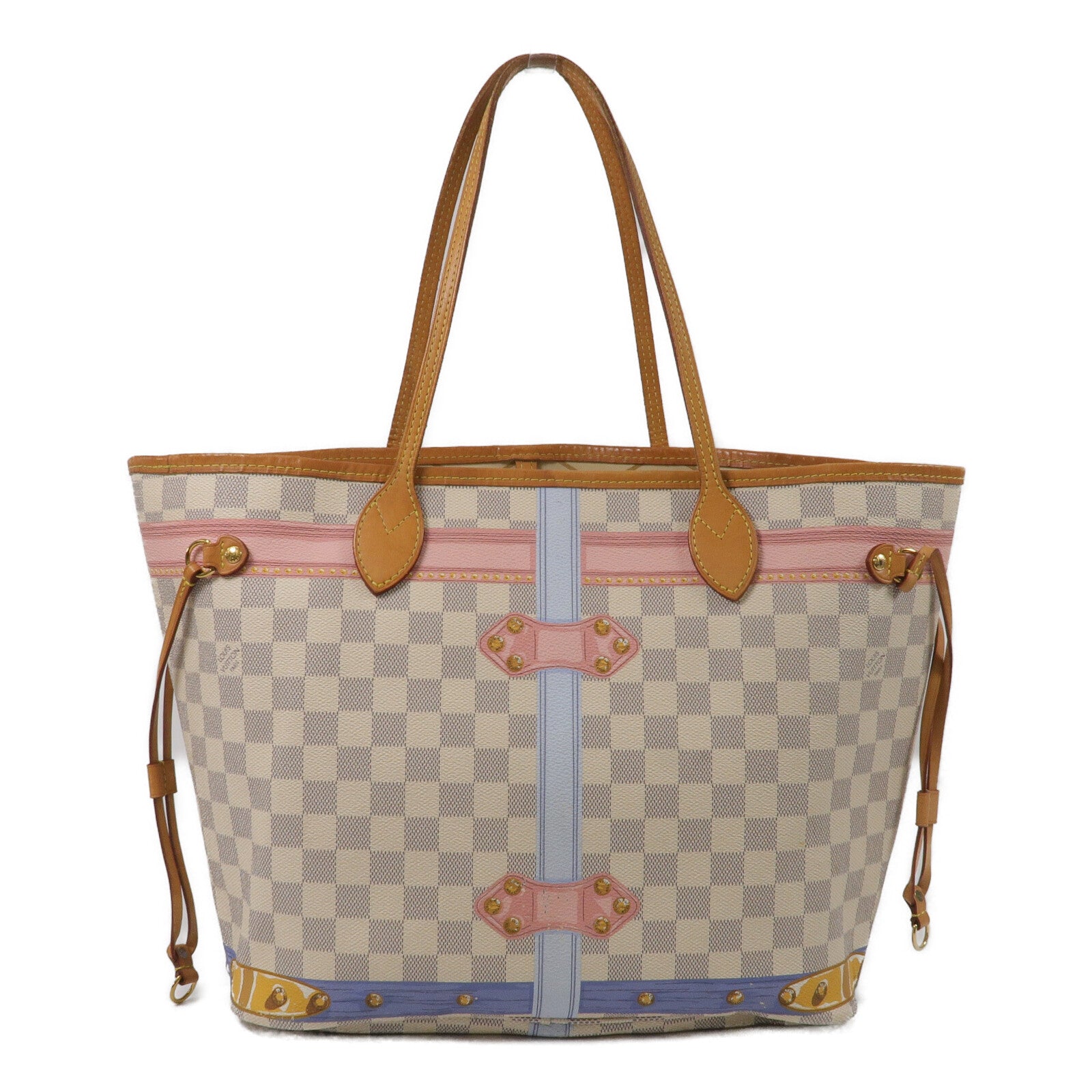 LOUIS VUITTON Damier Azur Neverfull MM手挽袋
