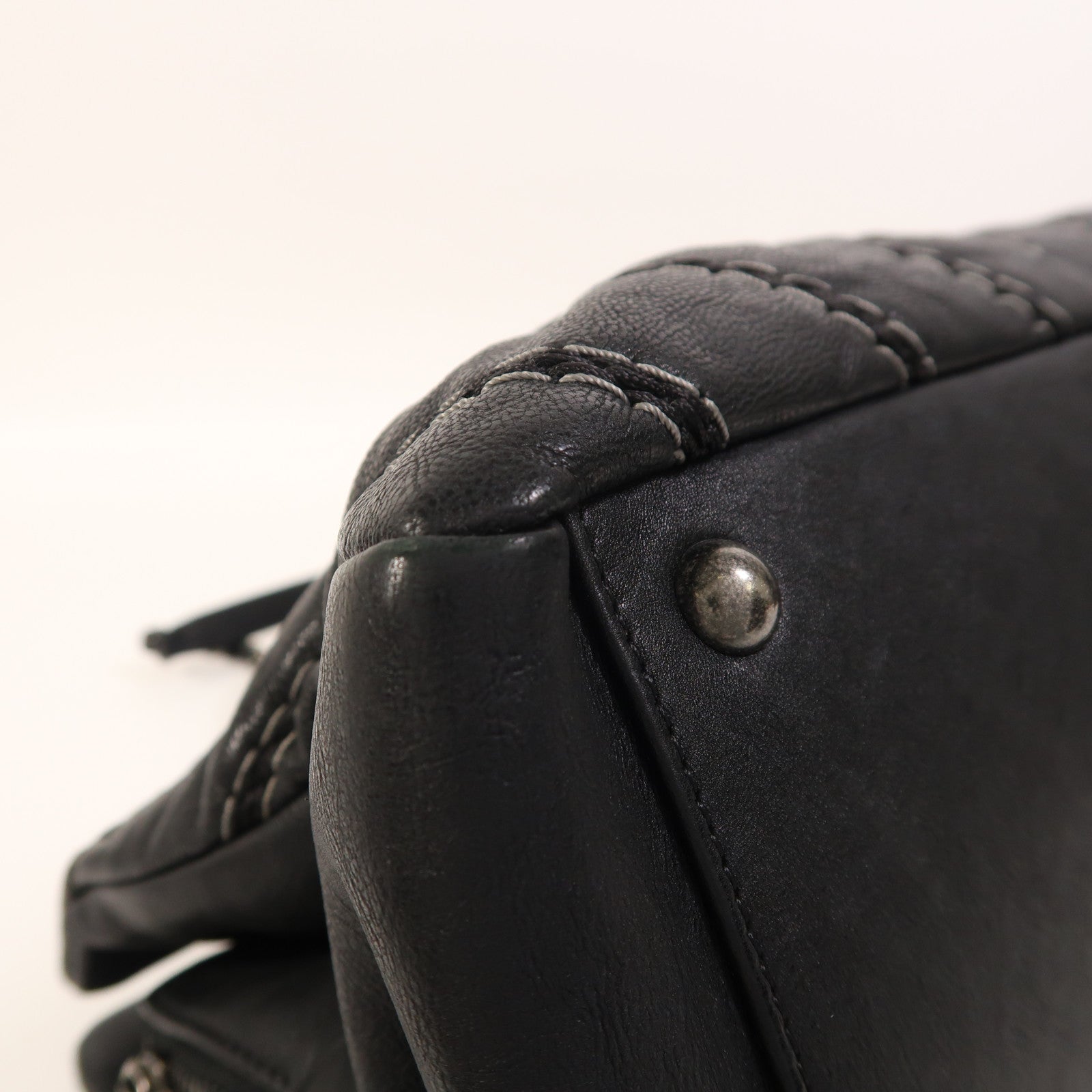 CHANEL 牛皮皮革2 Way Shoulder銀扣手挽肩背兩用袋