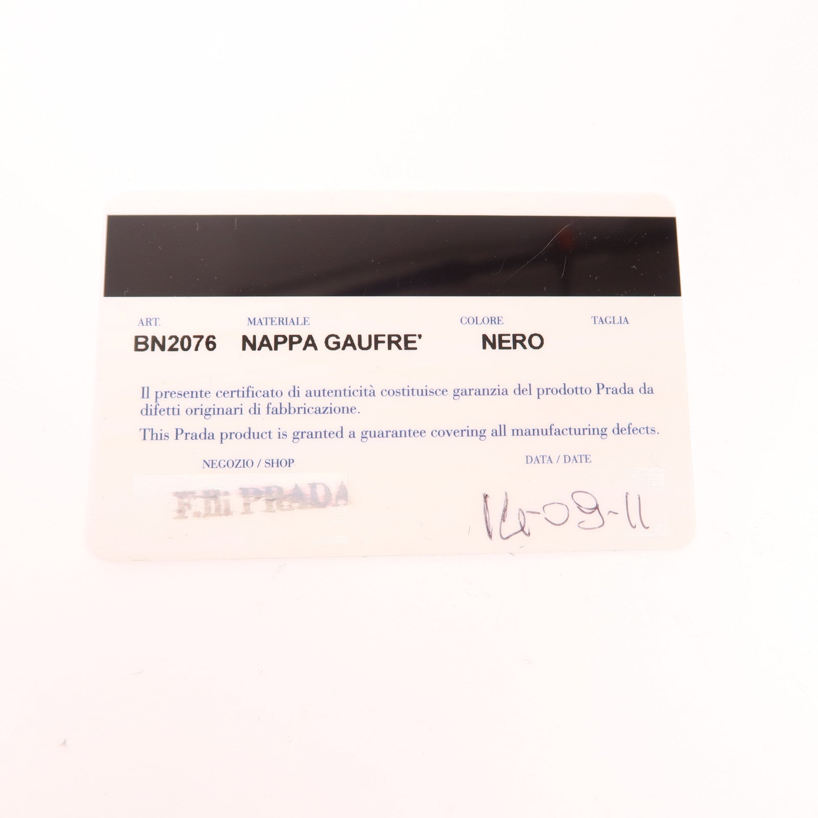 PRADA Nappa皮革Gaufre 2 Way Shoulder金扣手挽肩背兩用袋黑色