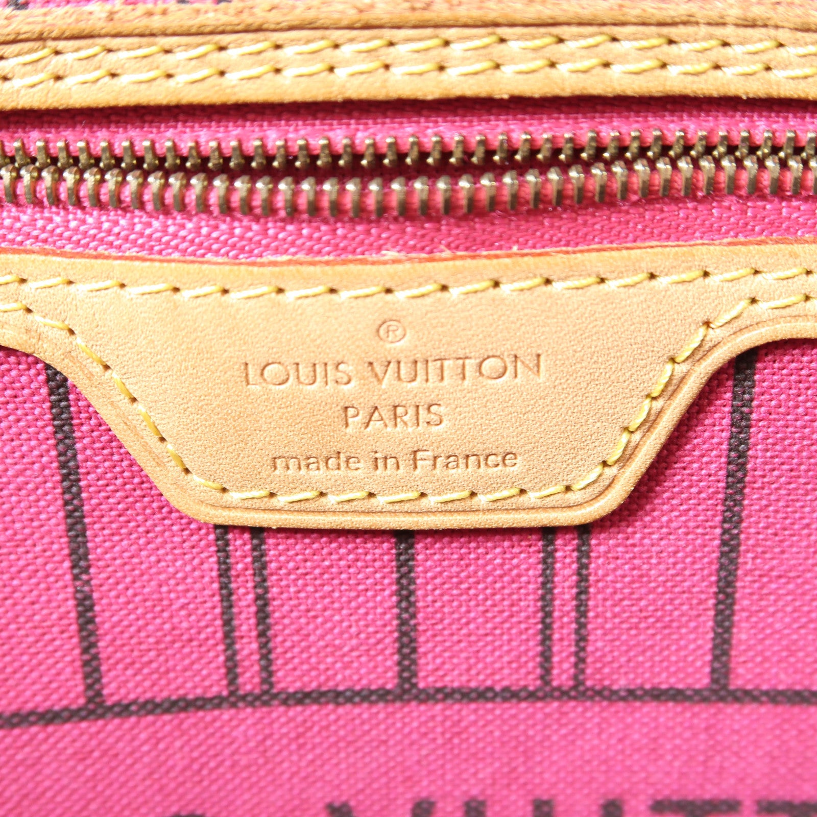 LOUIS VUITTON Monogram Neverfull MM金扣肩背袋啡色