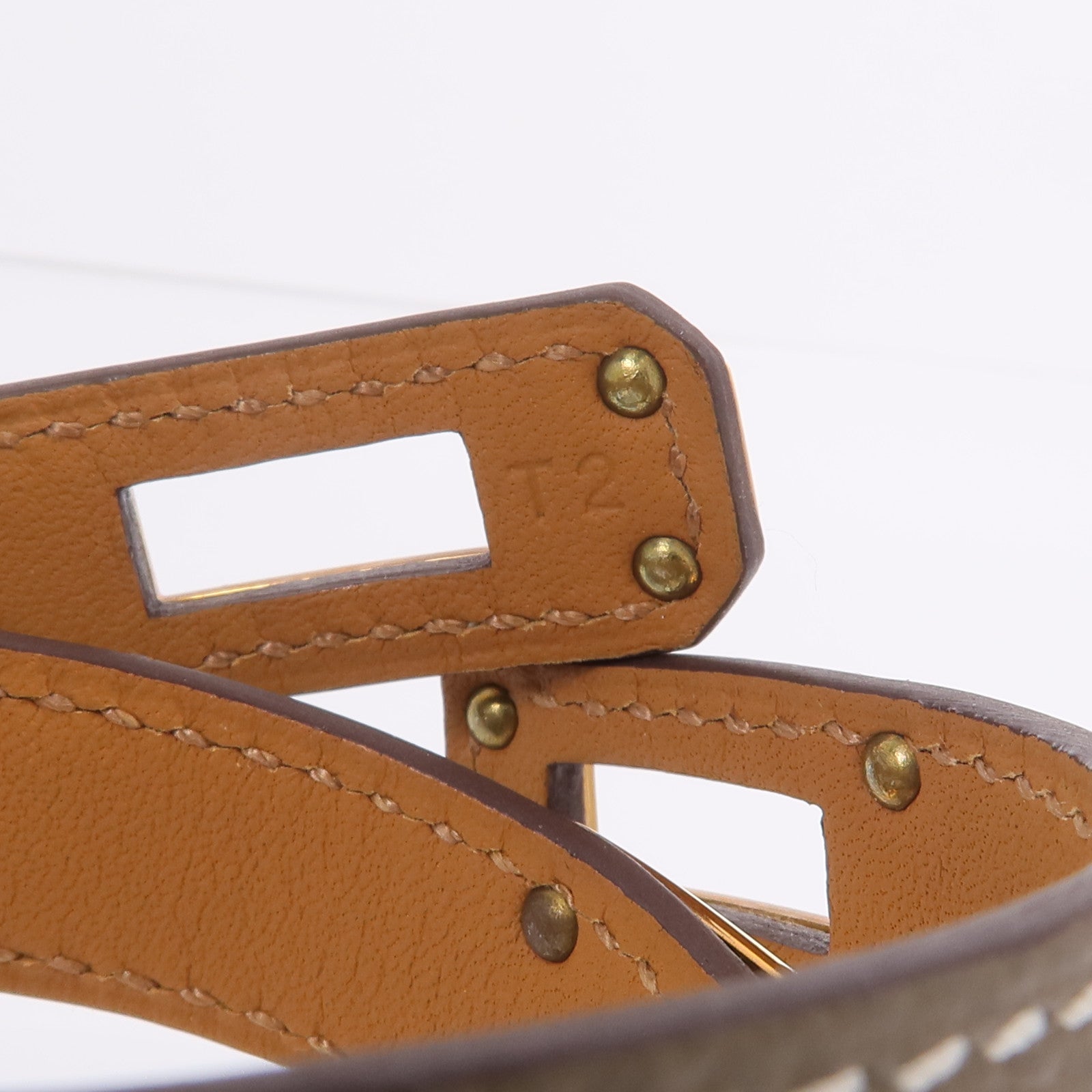HERMES 【激減優惠】Epsom皮革Kelly Double Tour Bracelet手帶Etoupe