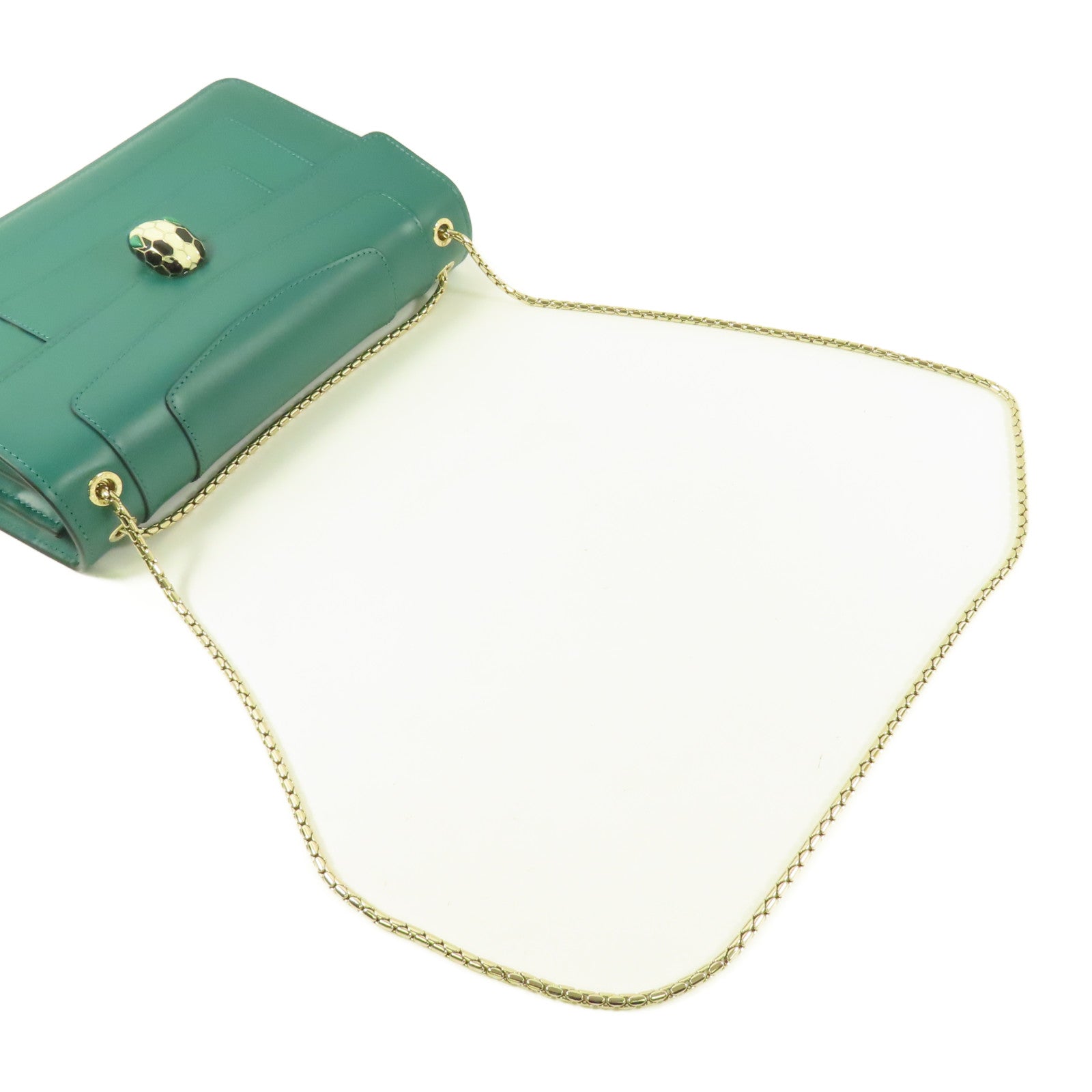 BVLGARI 牛皮皮革Chain Shoulder金扣鏈帶肩背袋
