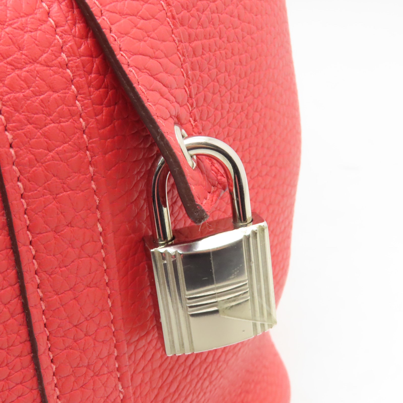 HERMES 【激減優惠】Clemence皮革Picotin GM銀扣手挽袋Rose Jaipur粉紅色