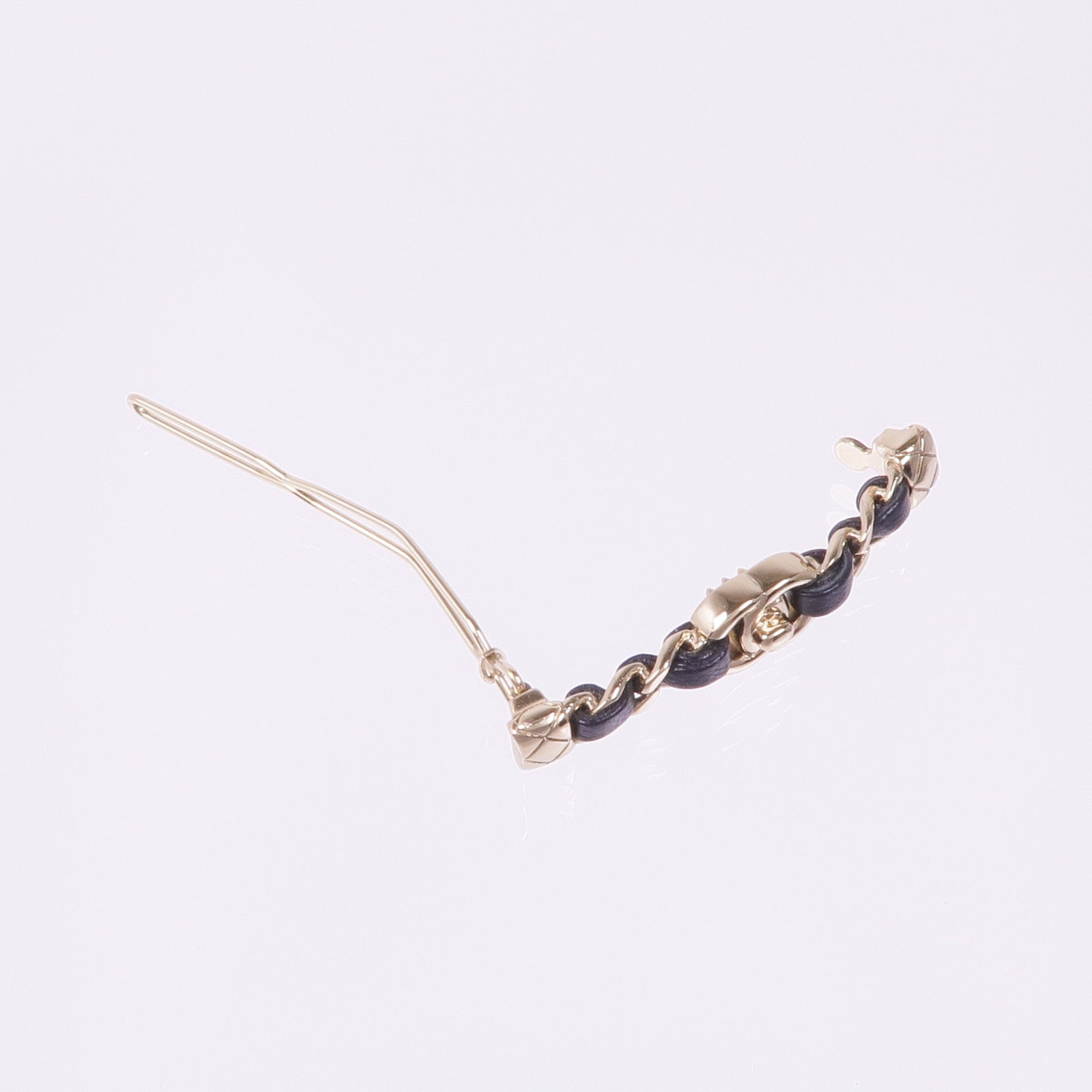 CHANEL 金屬/皮革Hair Clip髮夾