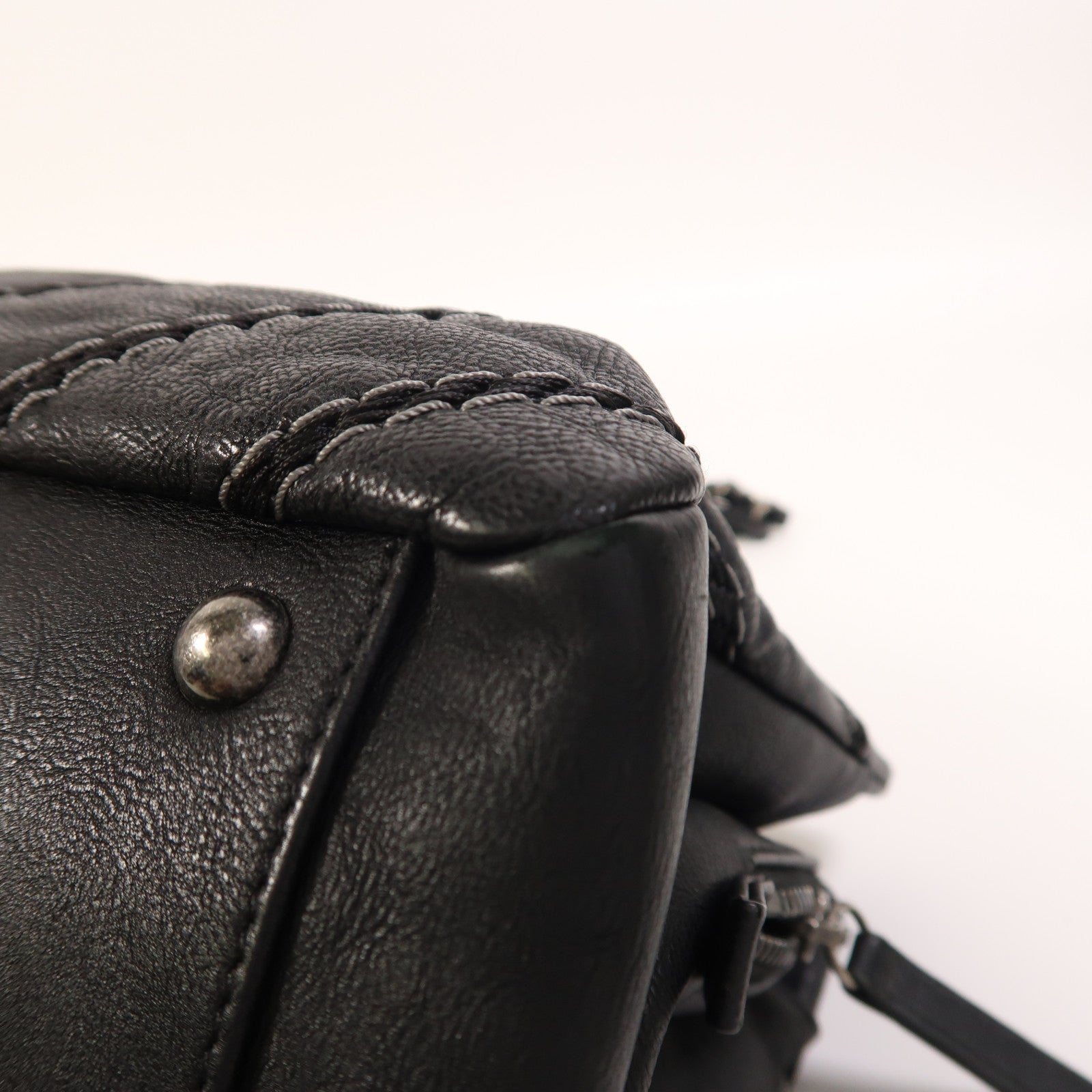 CHANEL 牛皮皮革2 Way Shoulder銀扣手挽肩背兩用袋