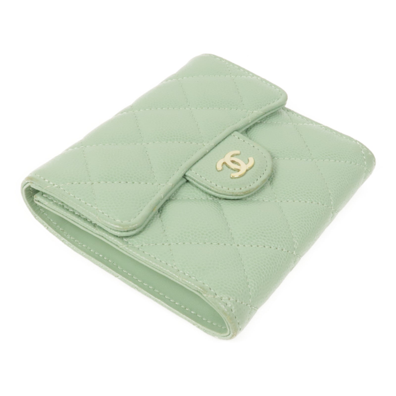 CHANEL 牛皮皮革Wallet金扣錢包