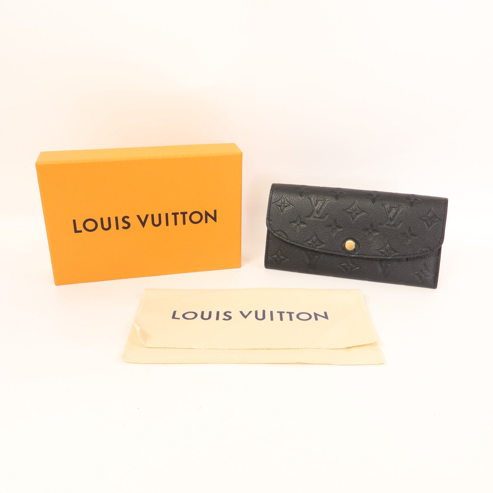 LOUIS VUITTON Monogram Empreinte Emilie Wallet金扣長錢包黑色