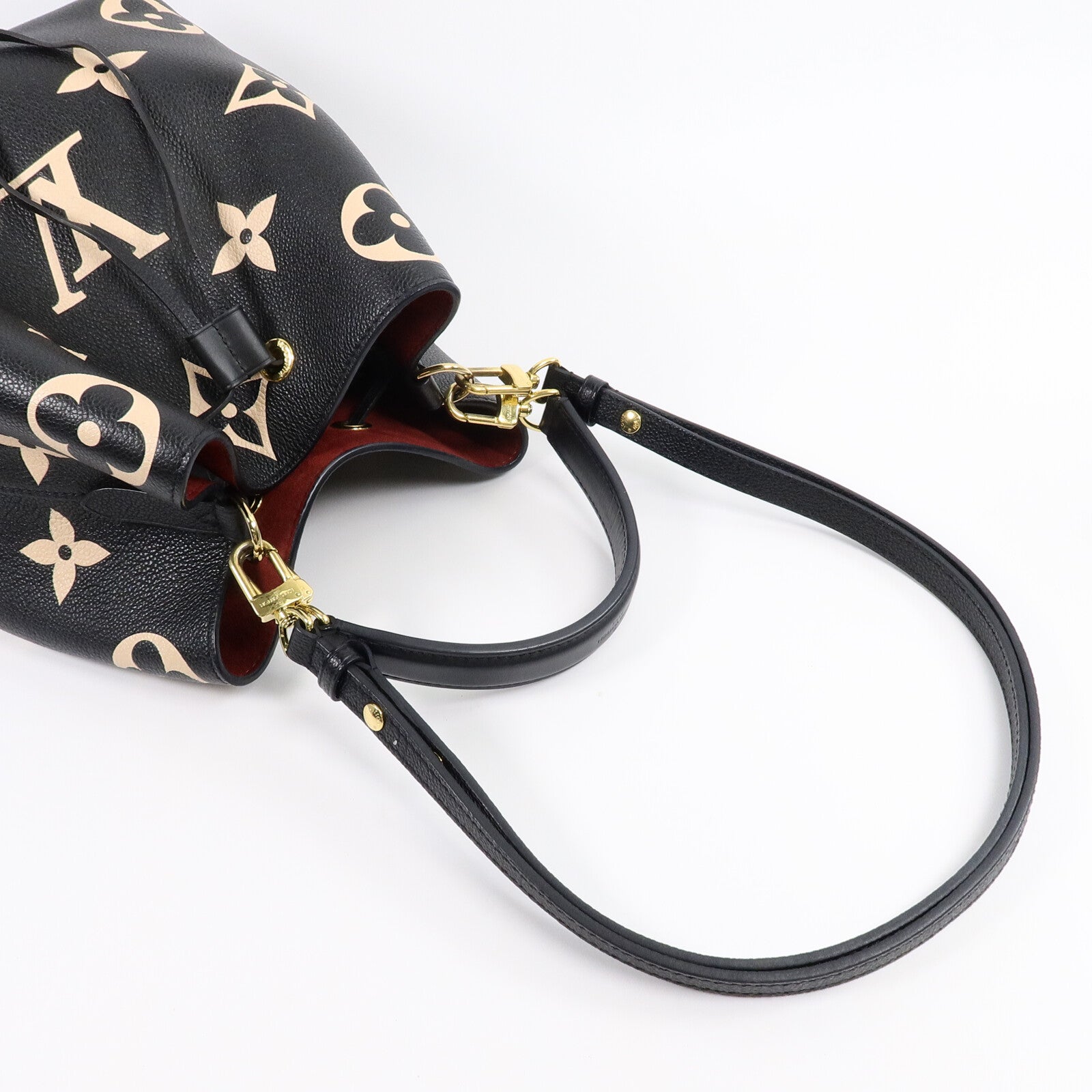 LOUIS VUITTON Monogram Empreinte Bicolor Neo Noe MM金扣手挽肩背兩用袋