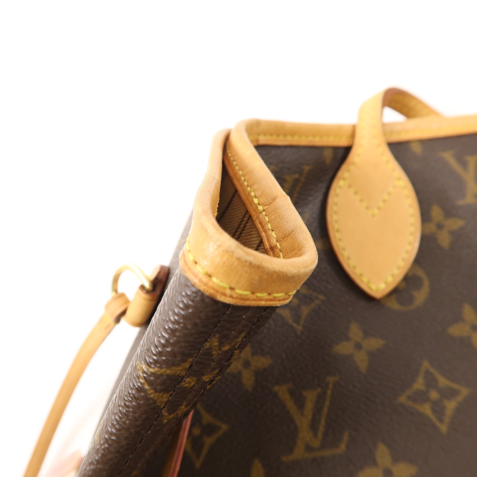 LOUIS VUITTON Monogram Neverfull MM金扣肩背袋棕色