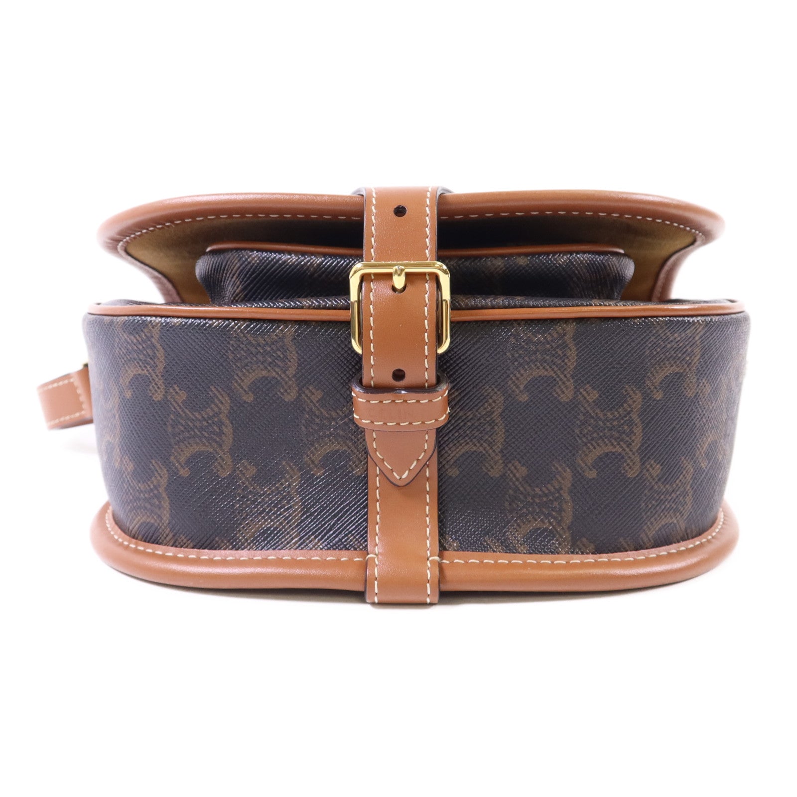 CELINE 塗層帆布Folco金扣肩背袋