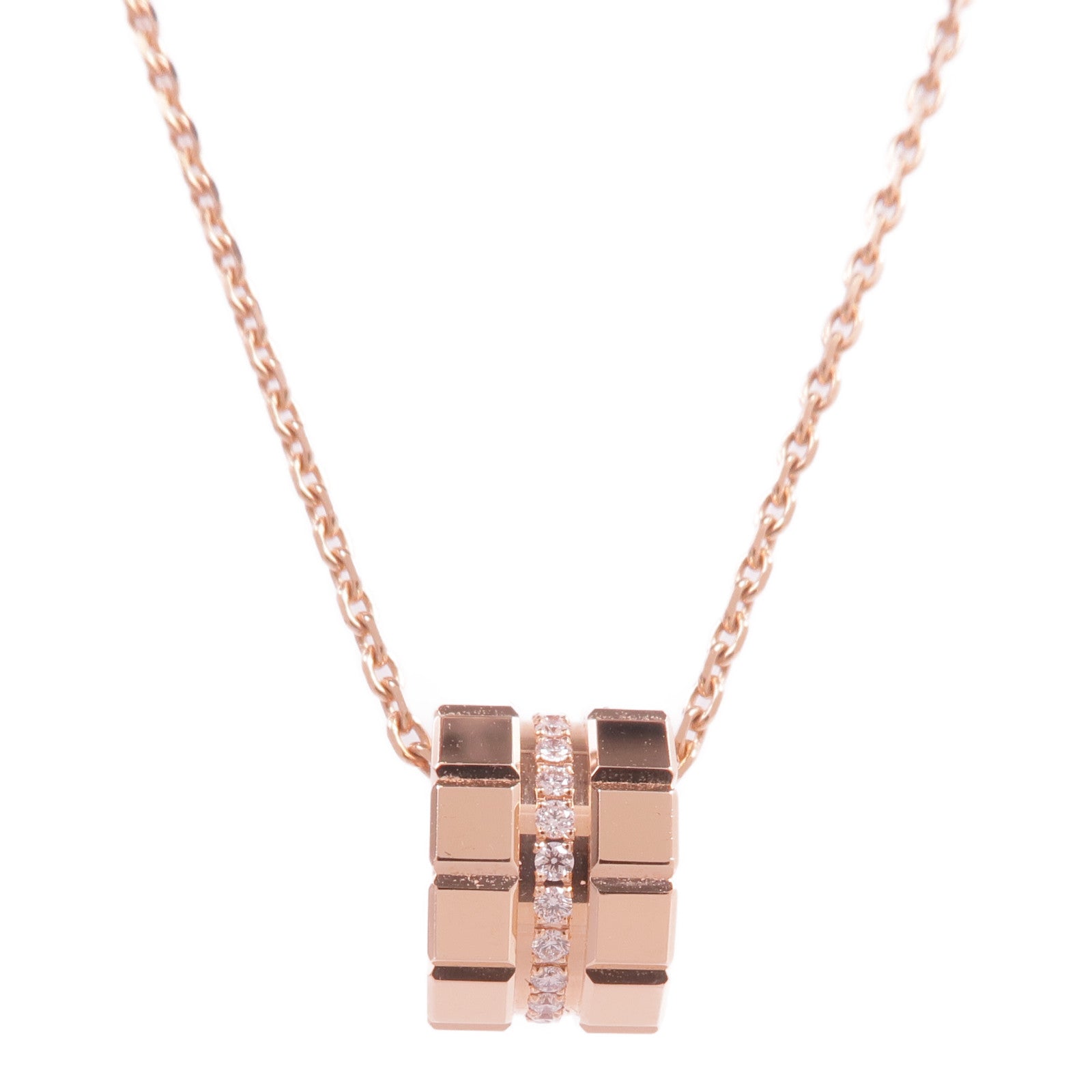 Chopard 18K玫瑰金Ice Cube鑽石項鍊