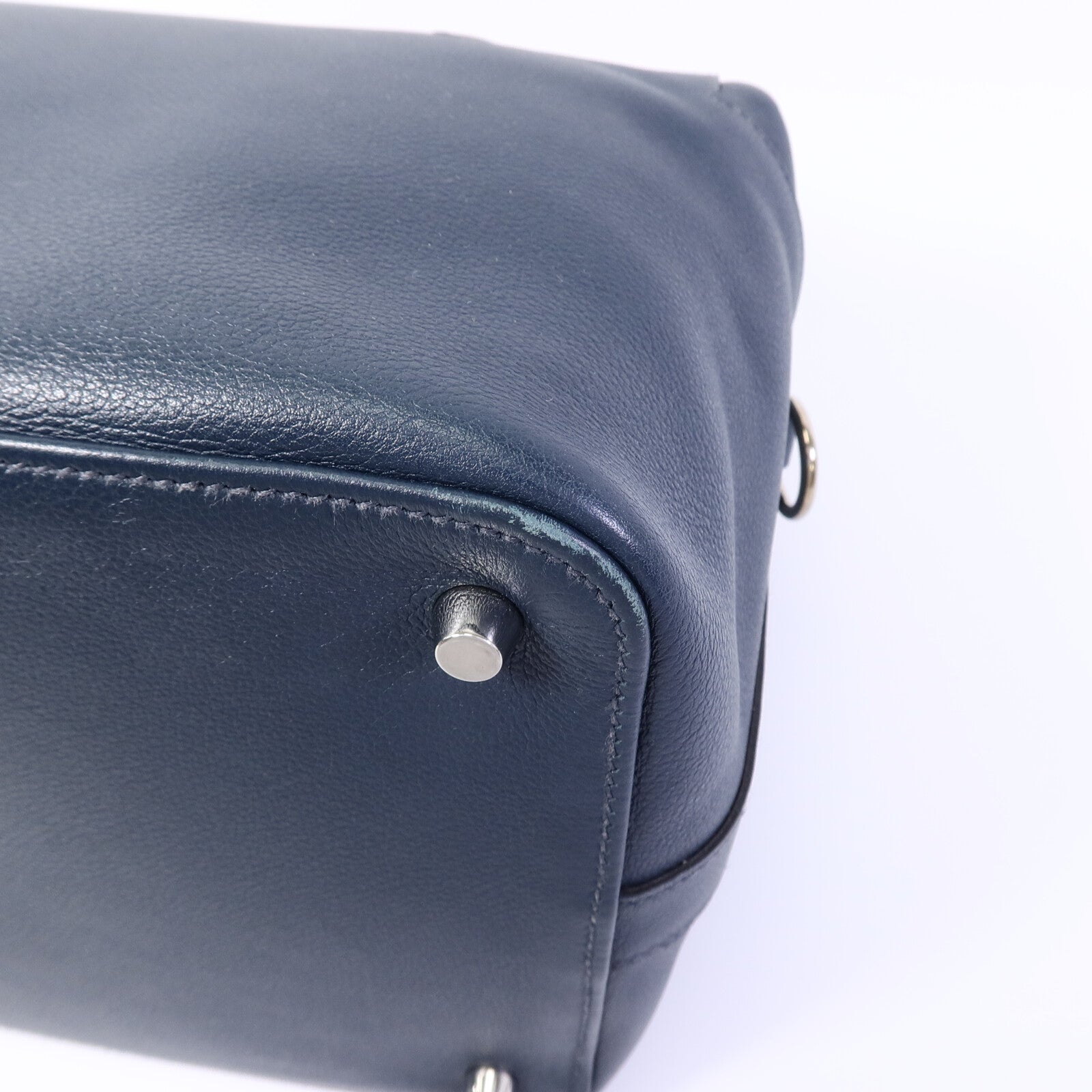 HERMES Evercolor皮革Toolbox 26手挽肩背兩用袋Bleu Ocean
