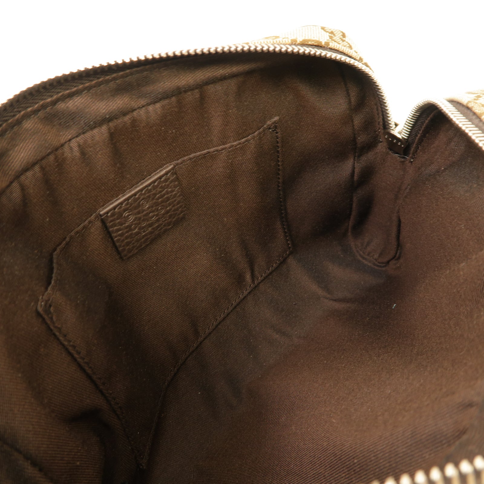 GUCCI 帆布Waist Bag銀扣腰包棕色