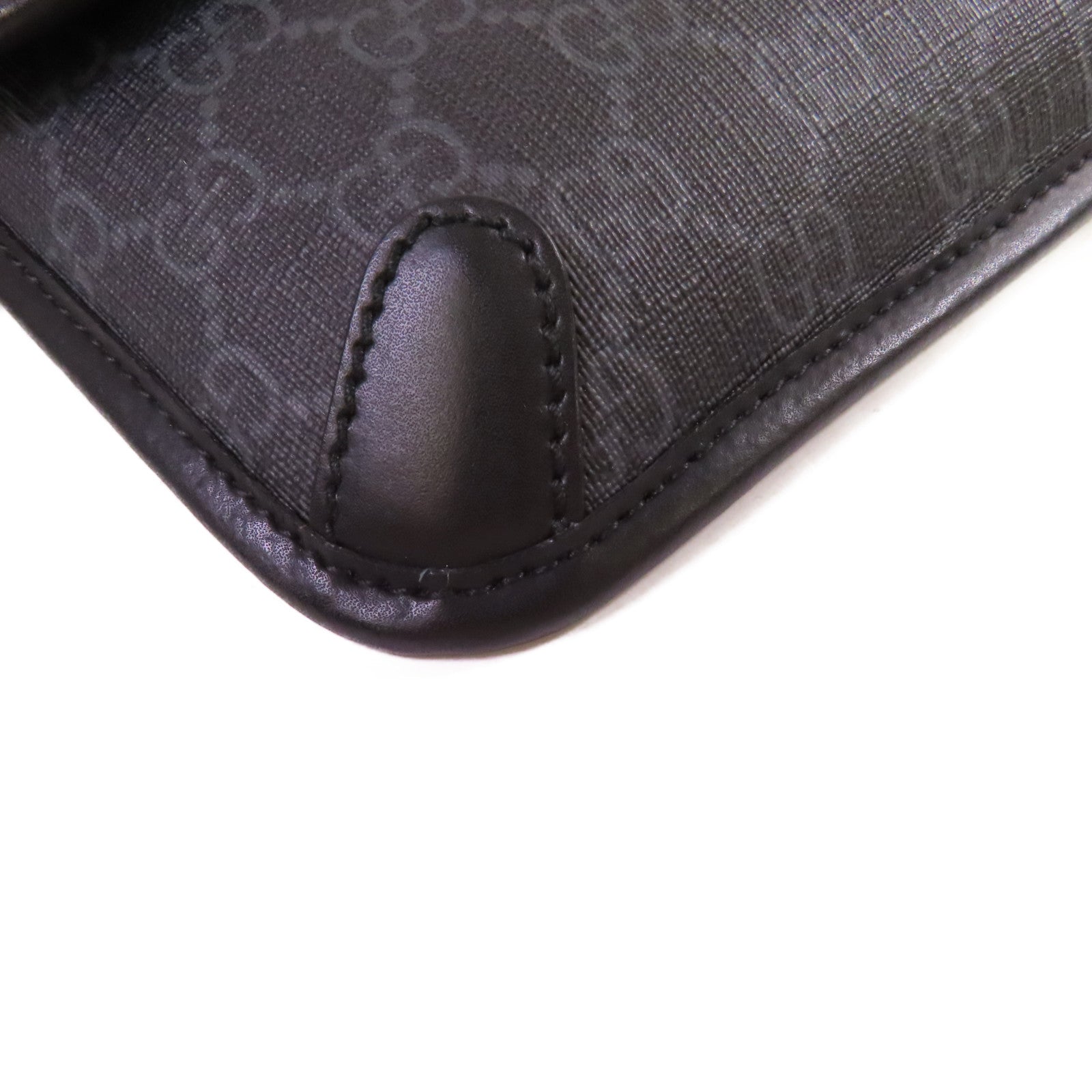 GUCCI 塗層帆布Supreme Belt Bag銀扣肩背腰袋黑色