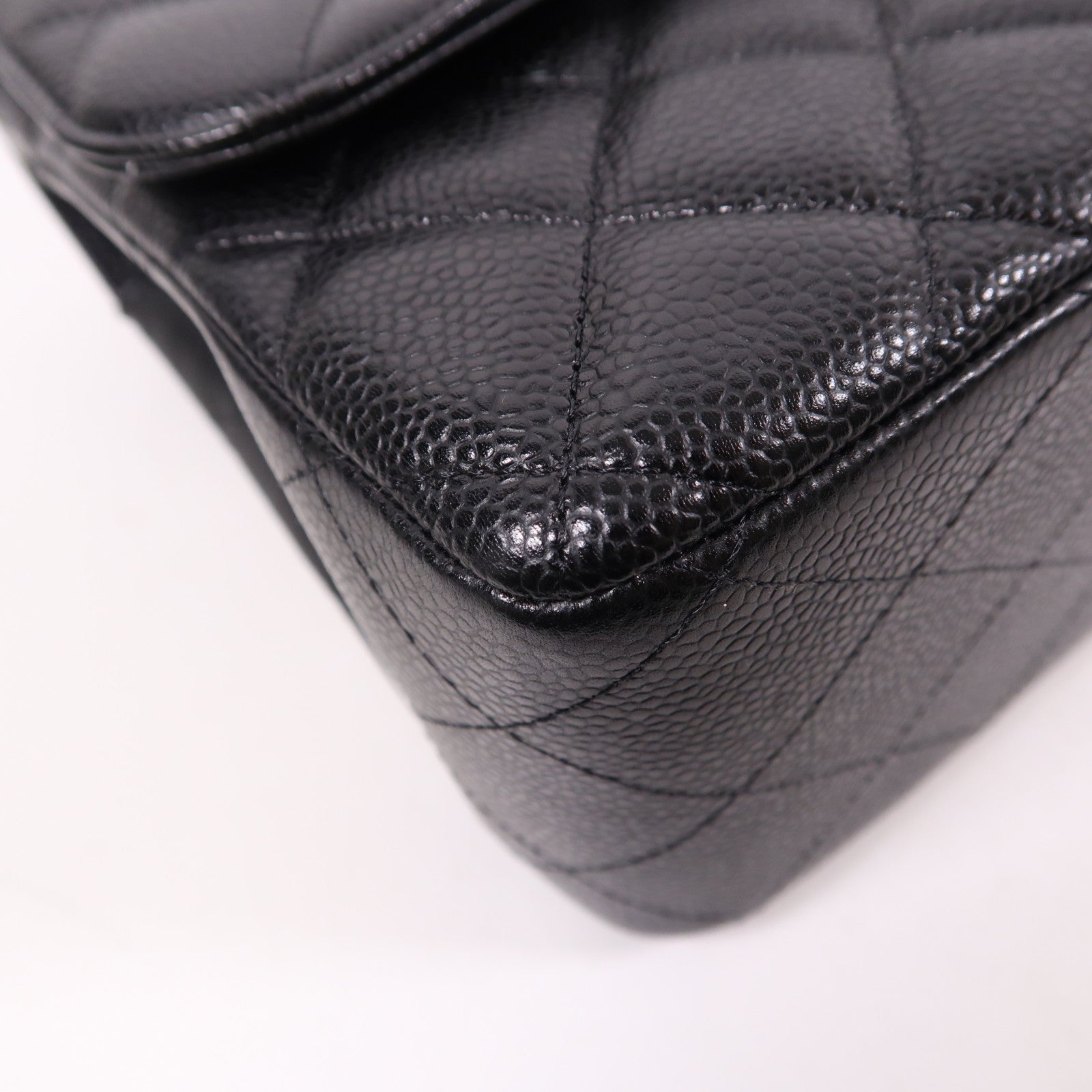 CHANEL 牛皮皮革Large Classic銀扣鏈帶肩背袋