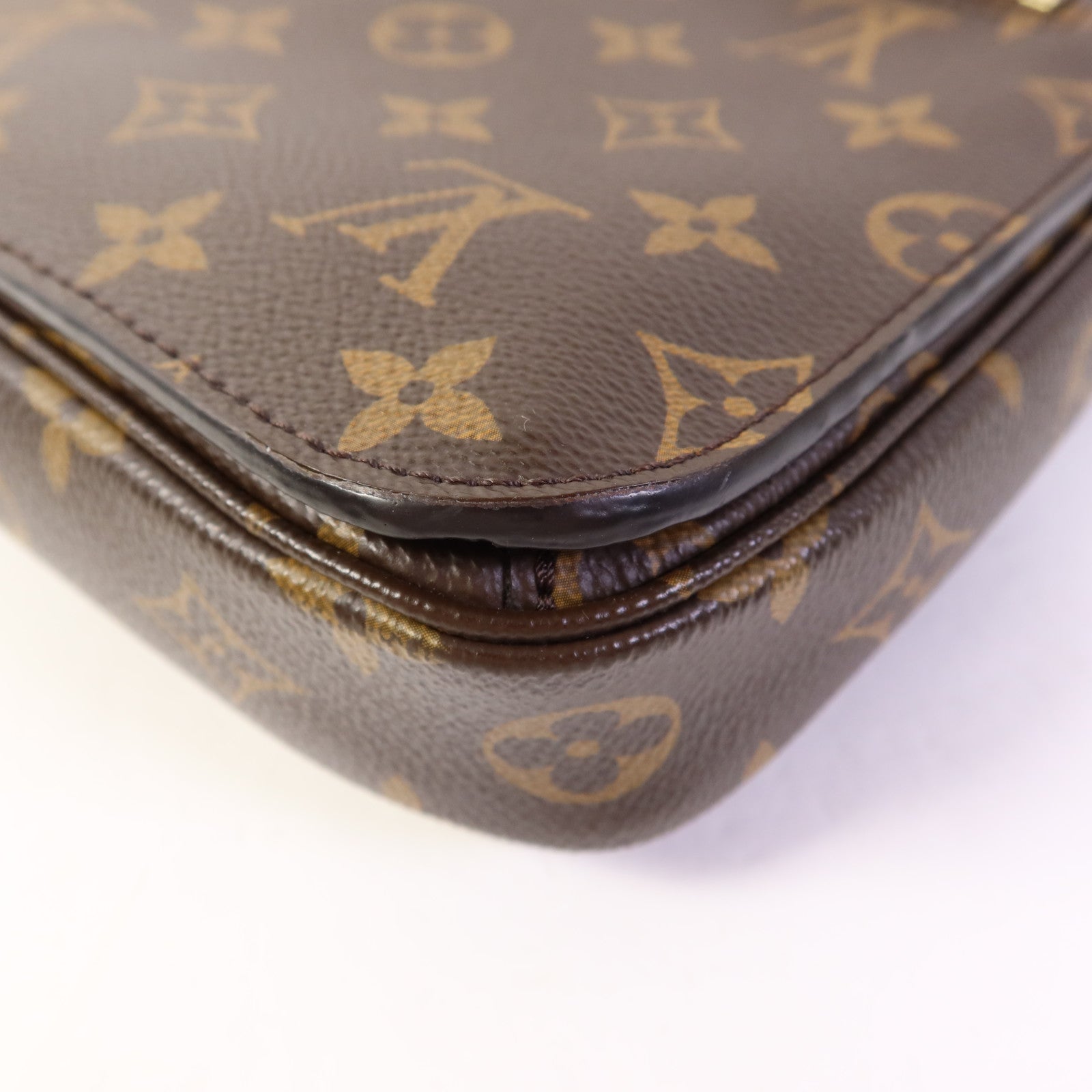 LOUIS VUITTON Monogram Patches Pochette Metis金扣手挽肩背兩用袋棕色