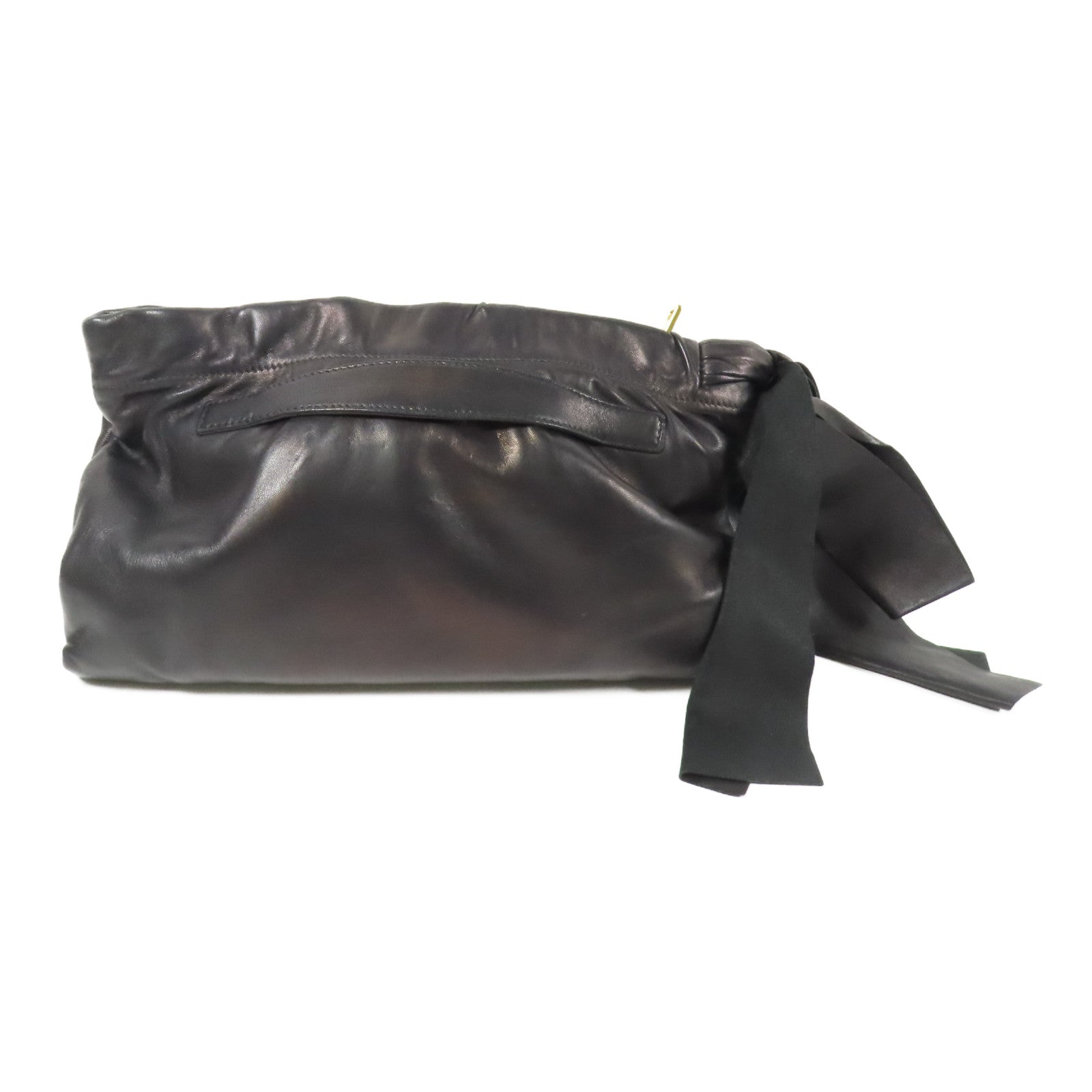 PRADA 皮革Nappa Antique金扣手拿包