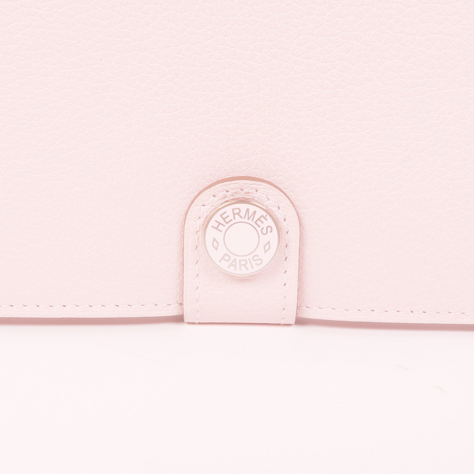 HERMES Evercolor皮革R.M.S Toutenmain銀扣錢包Mauve Pale