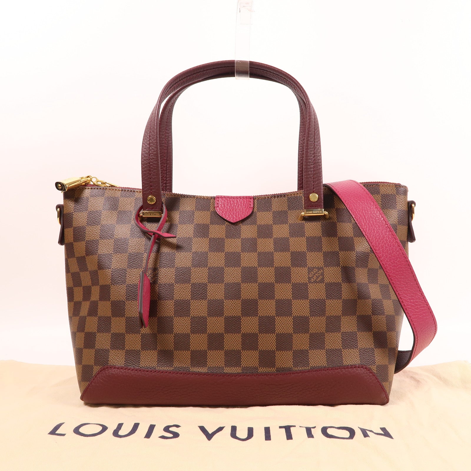 LOUIS VUITTON 【激減優惠】Damier Hyde Park 2way金扣手挽肩背兩用袋啡色/紅色/紫色