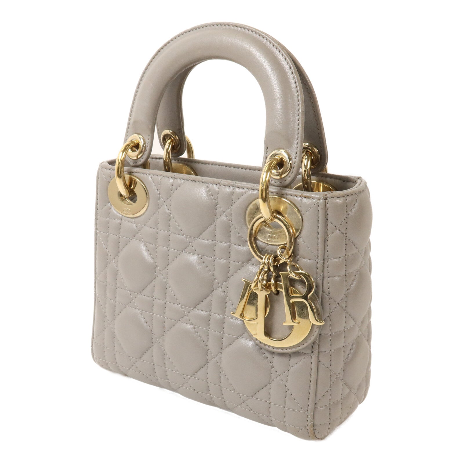 Dior 羊皮皮革Lady Dior Mini鏈帶手挽肩背兩用袋